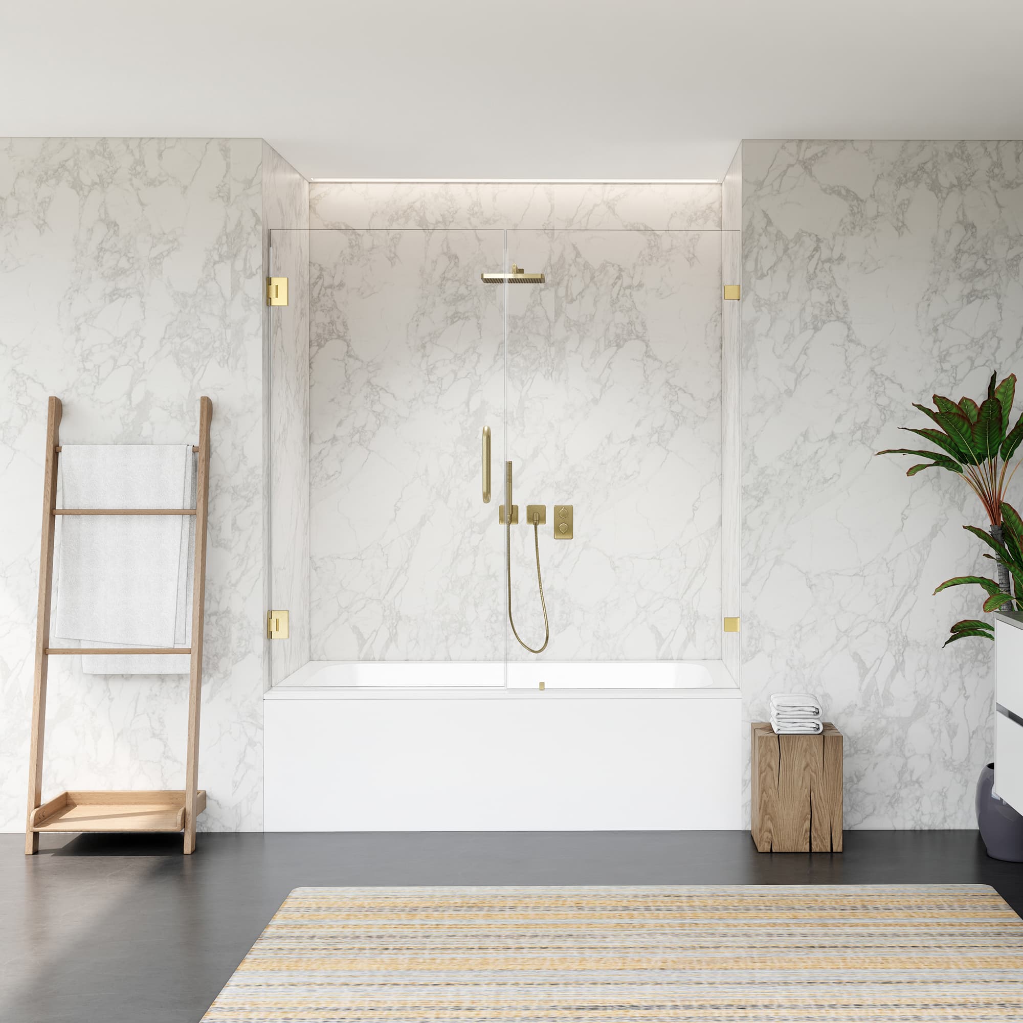 Altair Roisin 60" W x 58" H Frameless Hinged Tub Door - photo 3 of 12