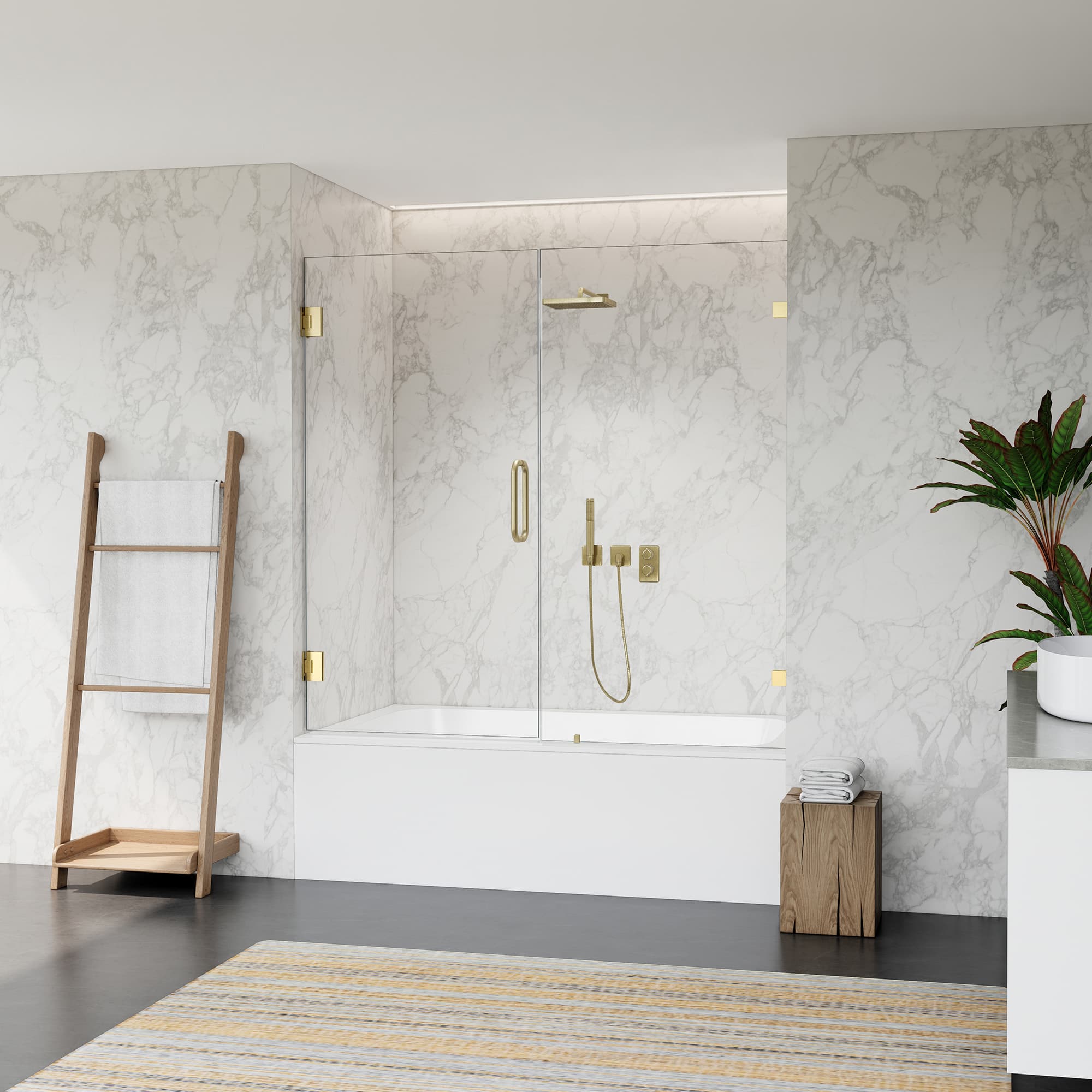 Altair Roisin 60" W x 58" H Frameless Hinged Tub Door - photo 4 of 12