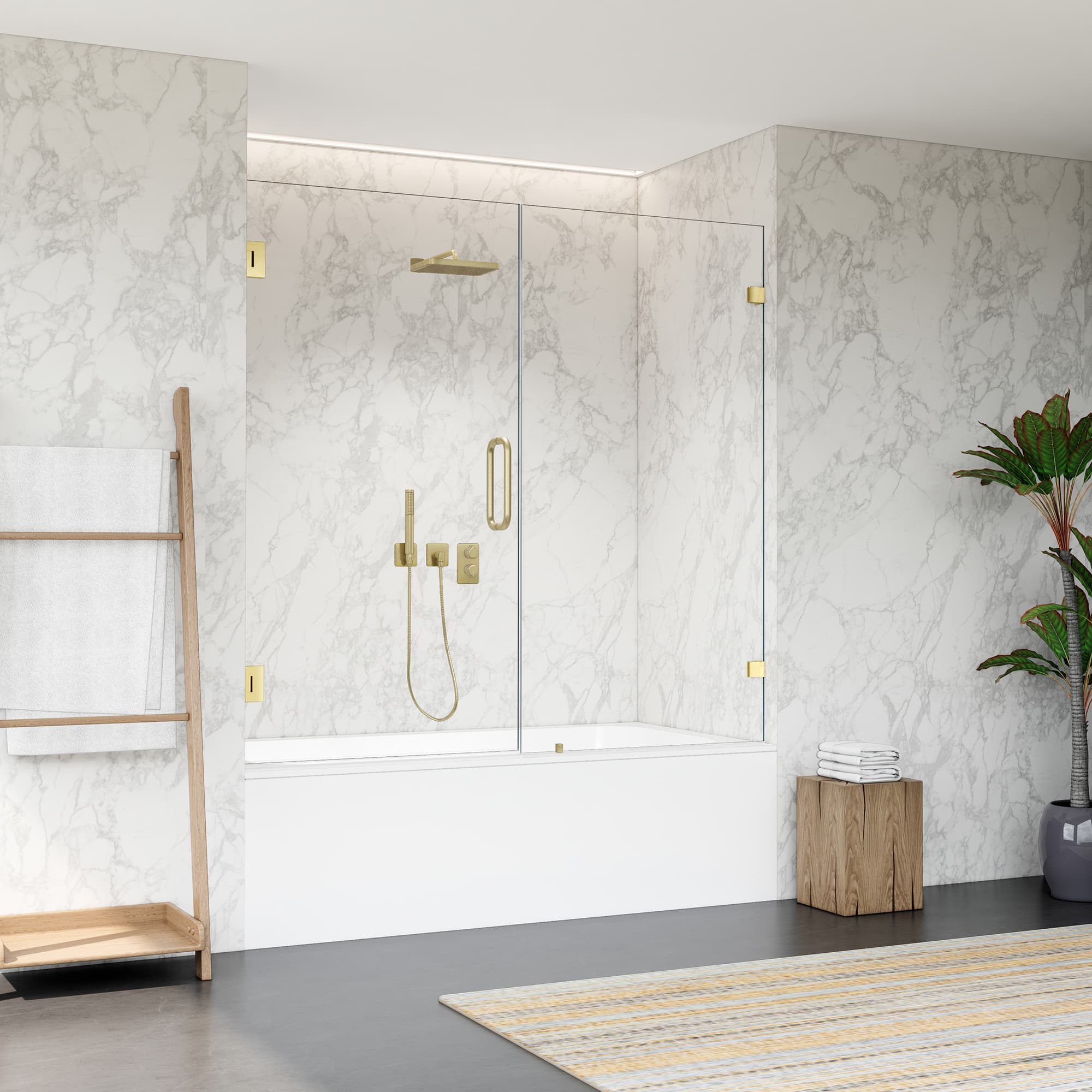 Altair Roisin 60" W x 58" H Frameless Hinged Tub Door - photo 5 of 12