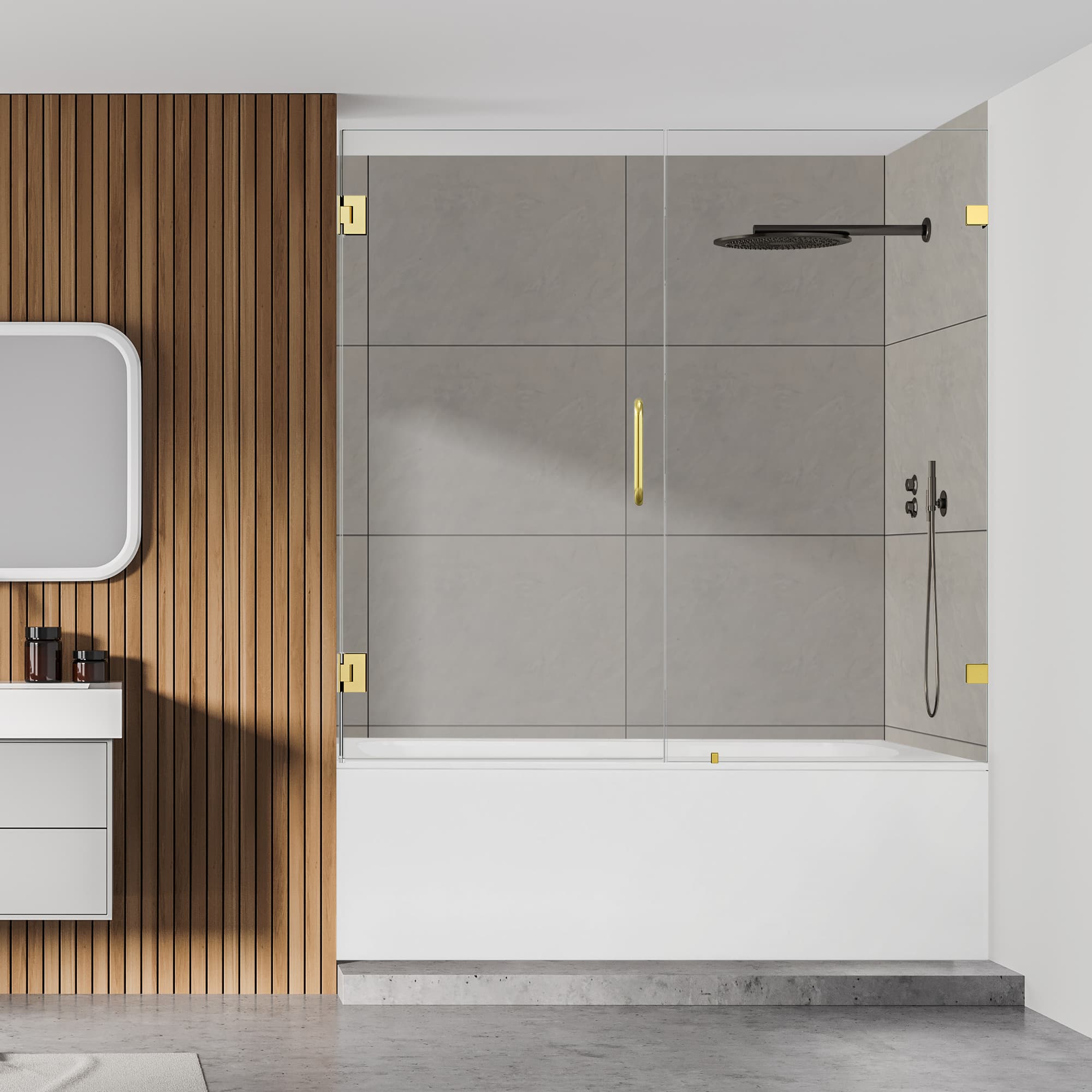 Altair Roisin 60" W x 58" H Frameless Hinged Tub Door - photo 7 of 12