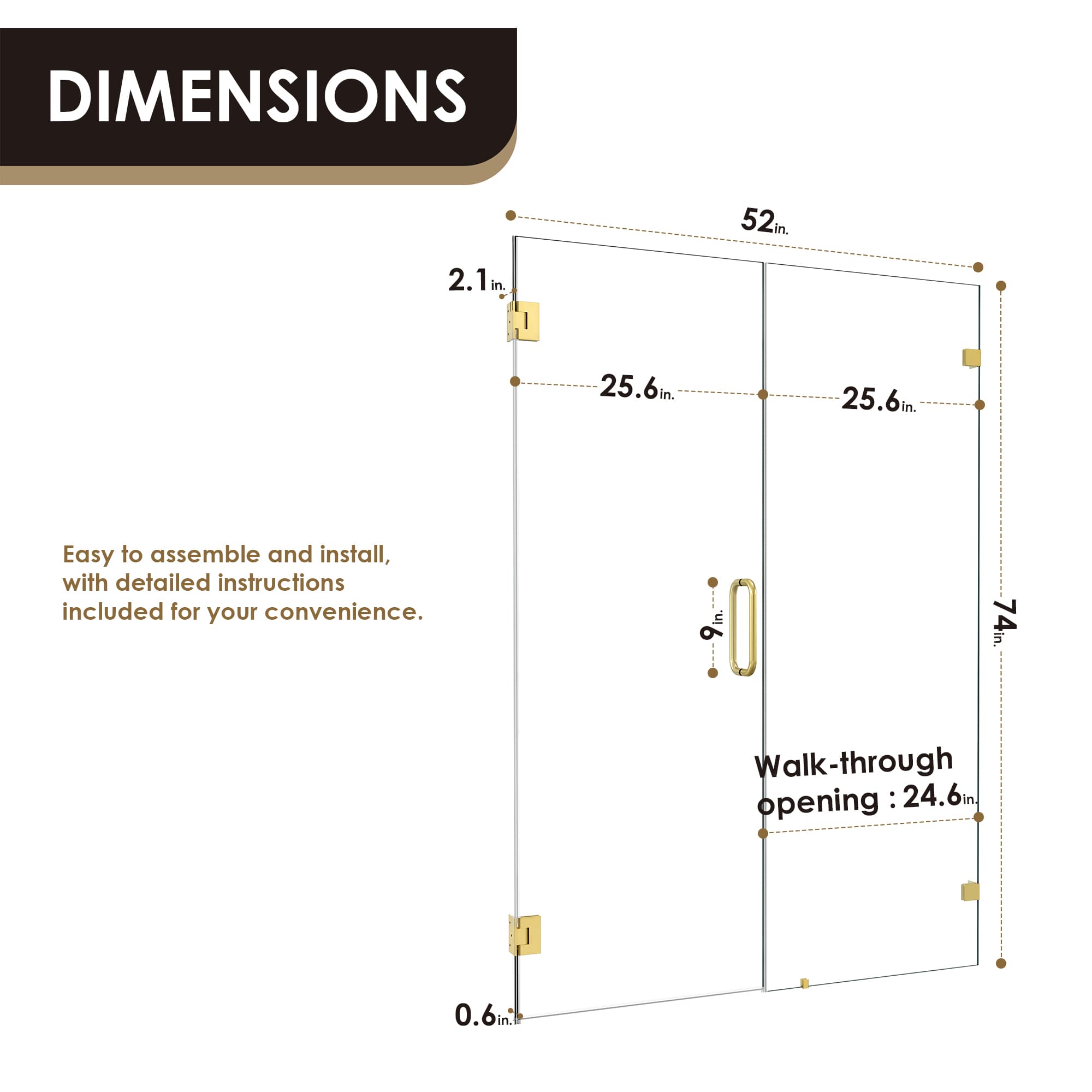 Altair Roisin Frameless Hinged Shower Door - photo 12 of 12