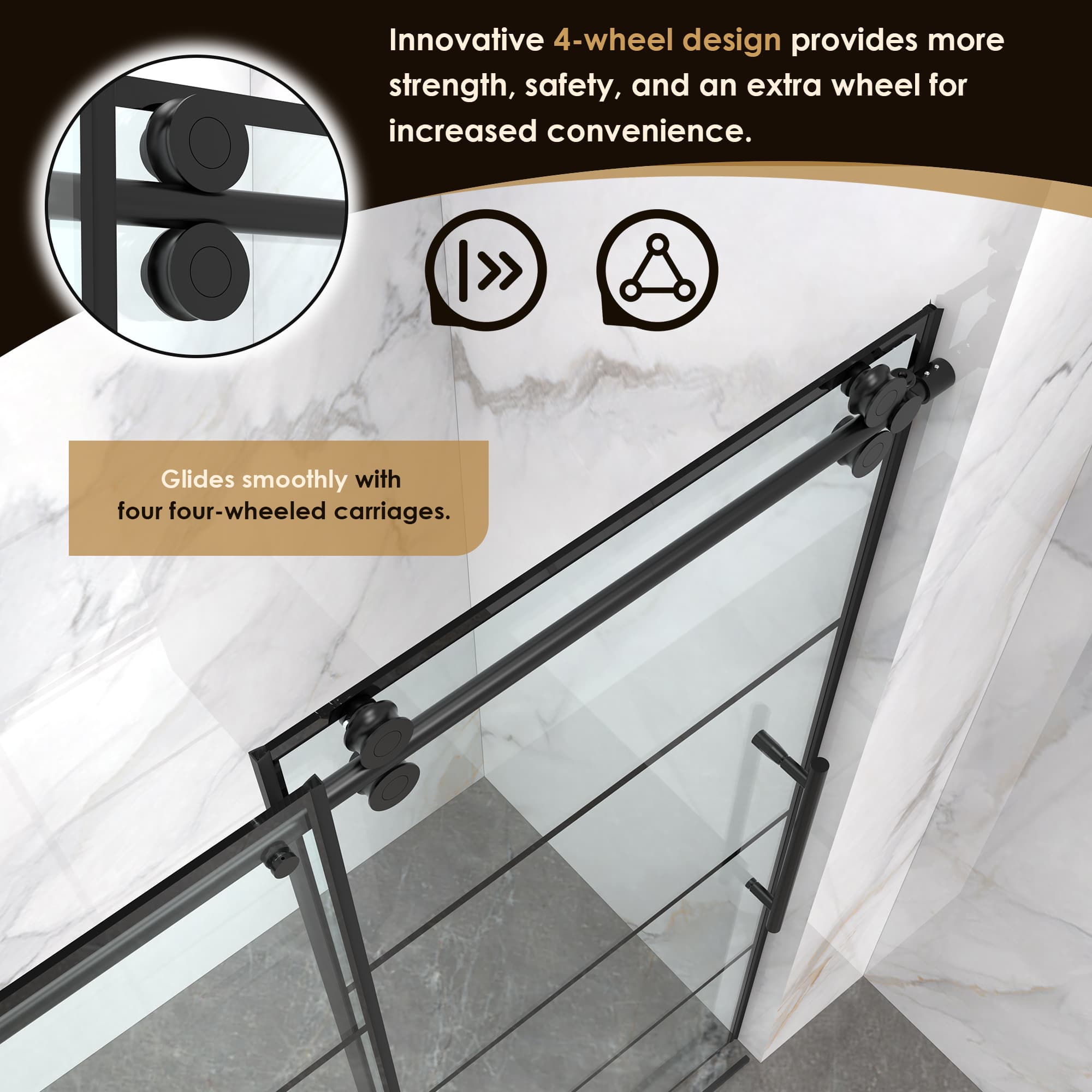 Altair Sankiz 60" W x 76" H Single Sliding Frameless Shower Door - photo 10 of 15