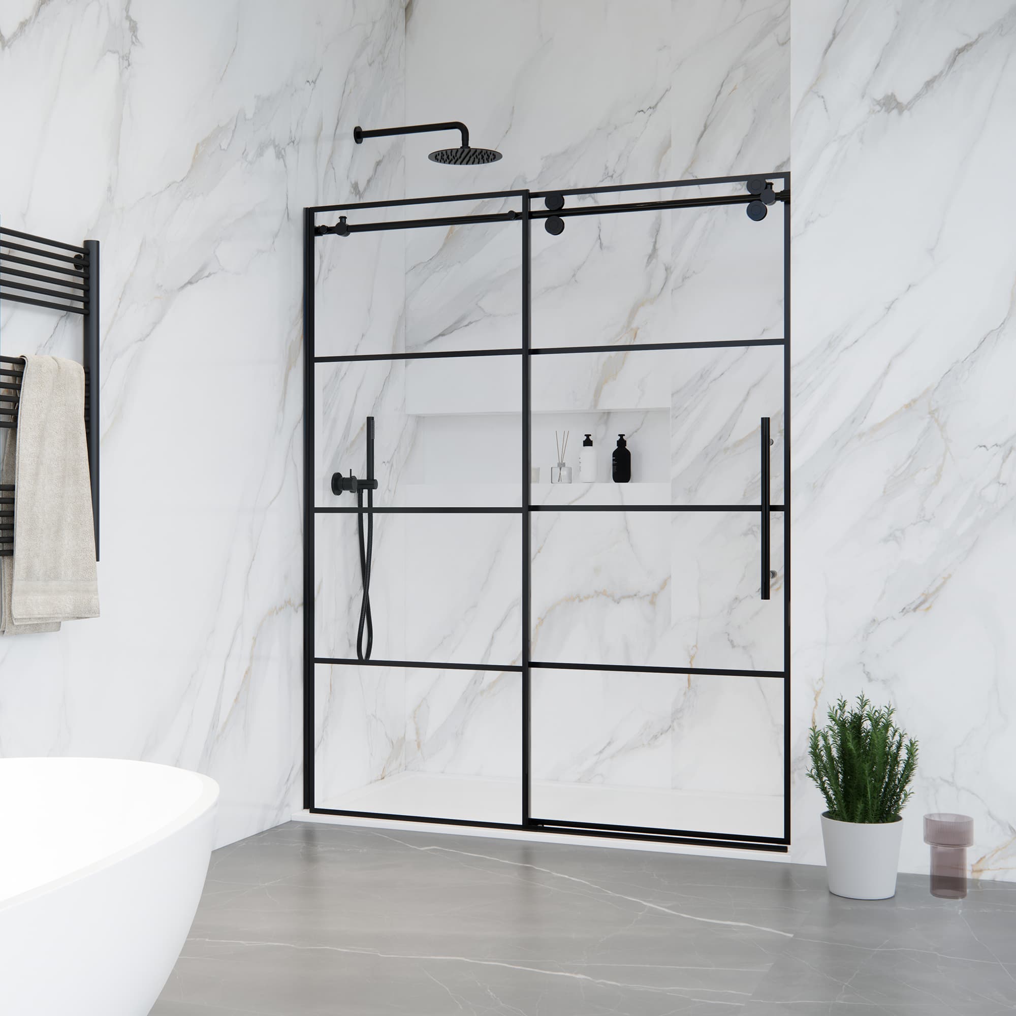 Altair Sankiz 60" W x 76" H Single Sliding Frameless Shower Door - photo 5 of 15