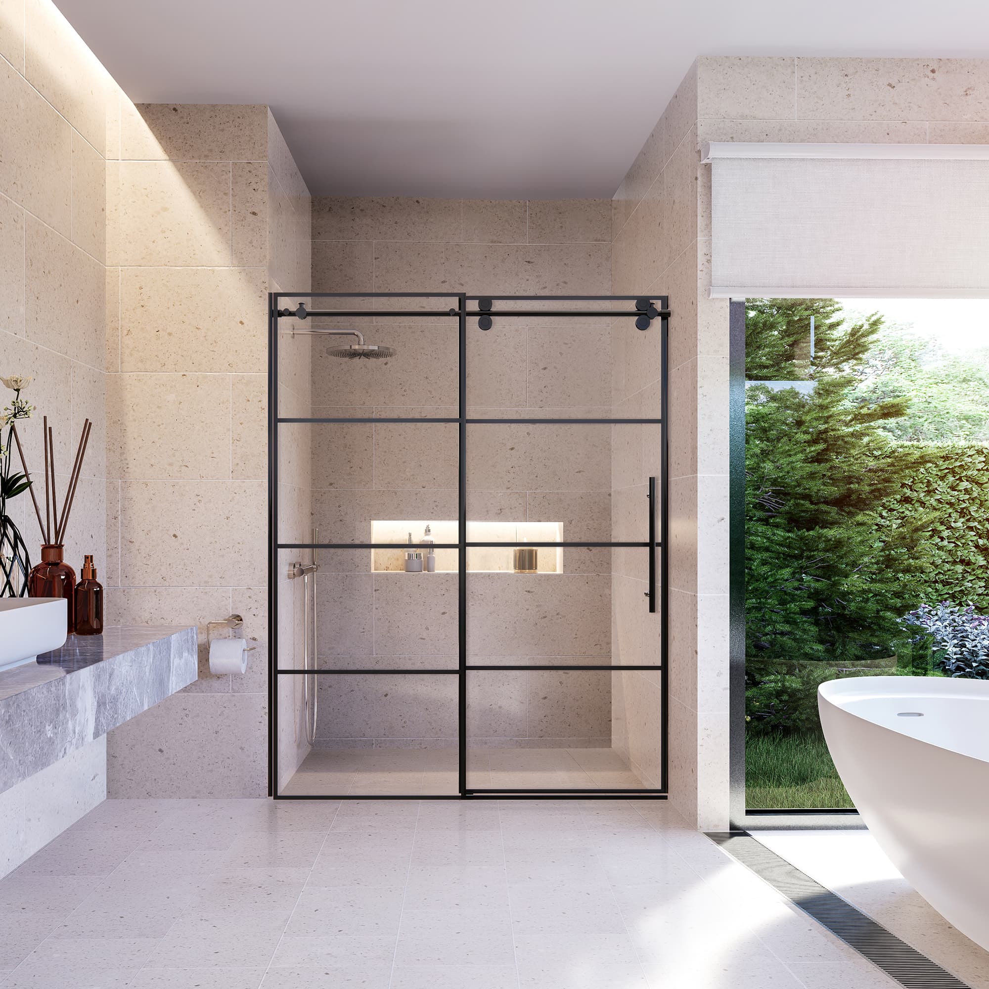 Altair Sankiz 60" W x 76" H Single Sliding Frameless Shower Door - photo 6 of 15