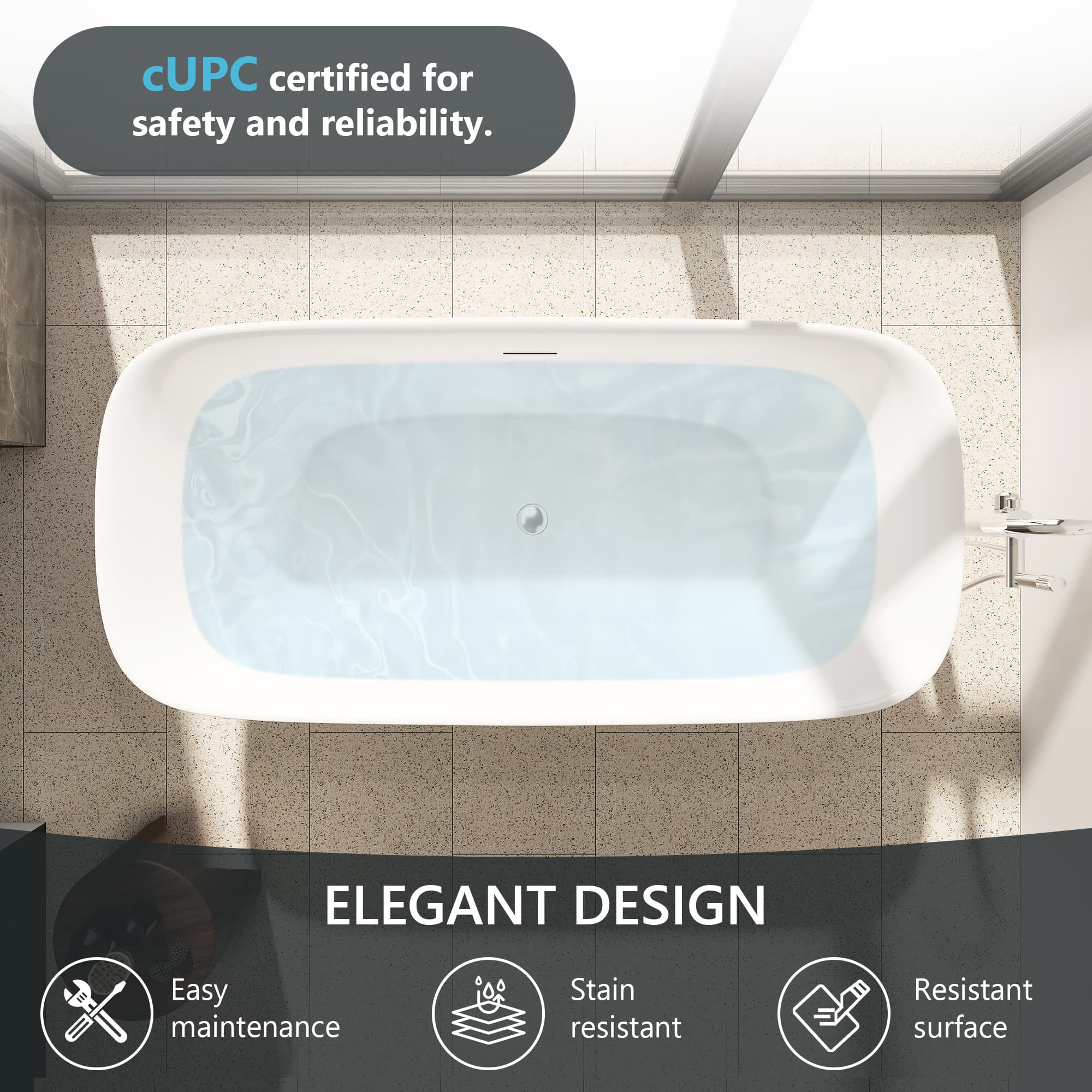 Altair Sarnia Freestanding Acrylic Soaking Bathtub - photo 11 of 18