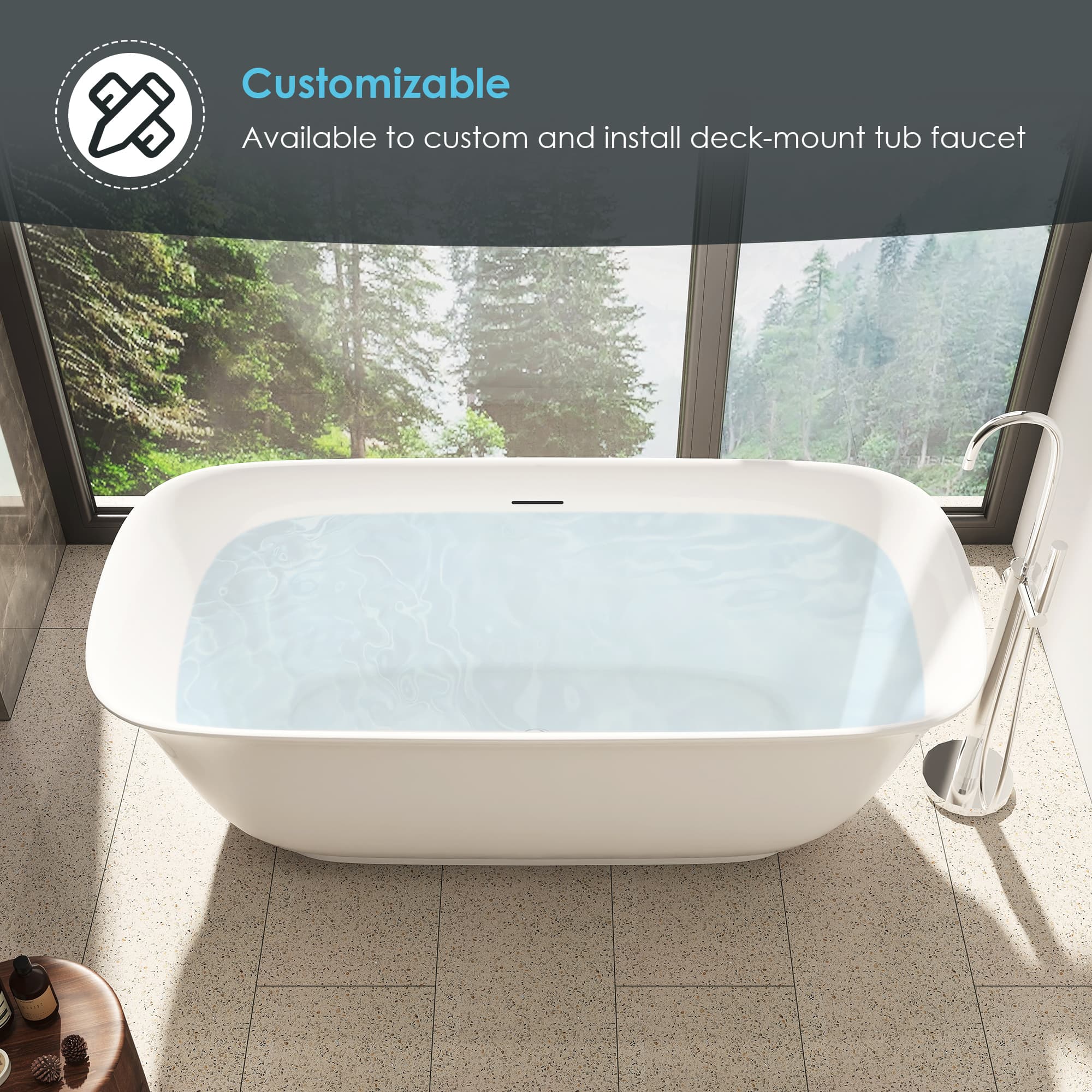 Altair Sarnia Freestanding Acrylic Soaking Bathtub - photo 13 of 18