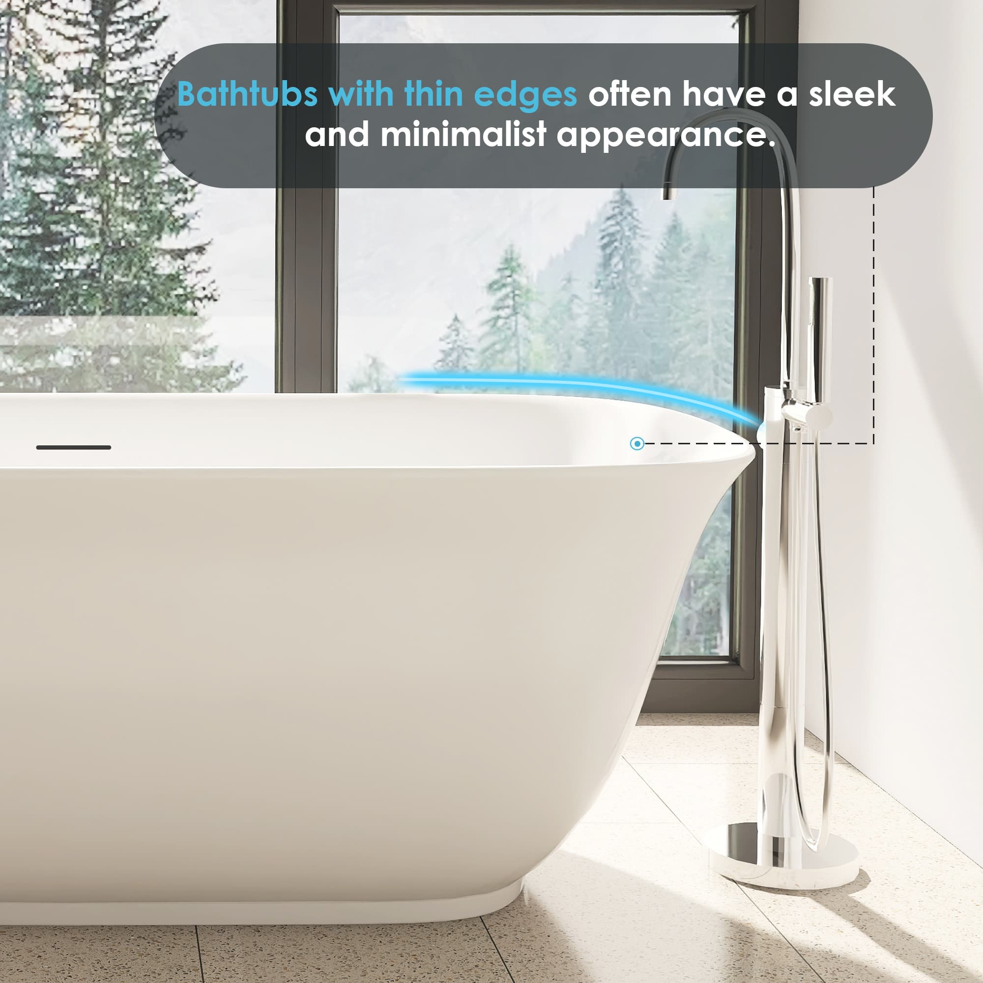 Altair Sarnia Freestanding Acrylic Soaking Bathtub - photo 14 of 18