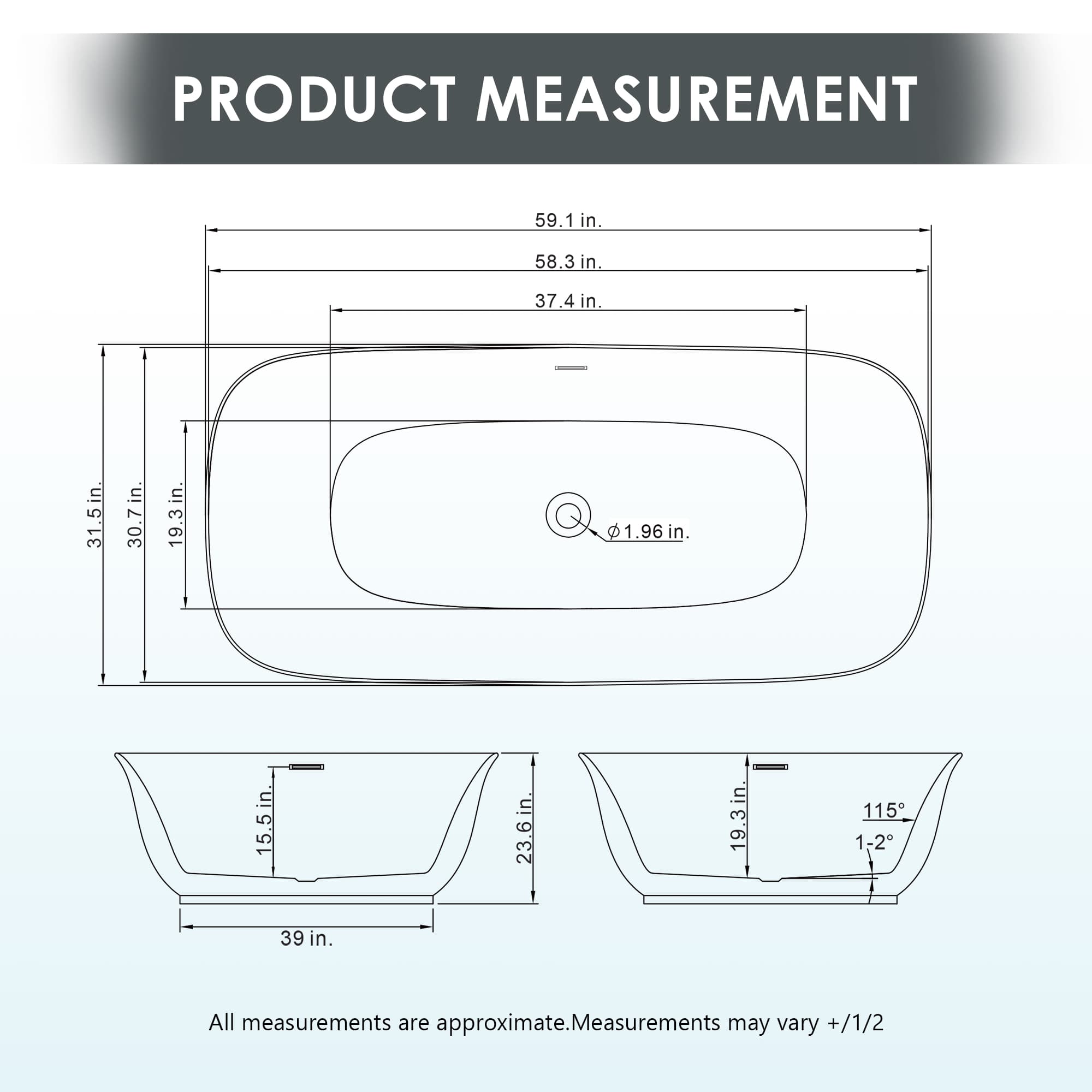 Altair Sarnia Freestanding Acrylic Soaking Bathtub - photo 18 of 18