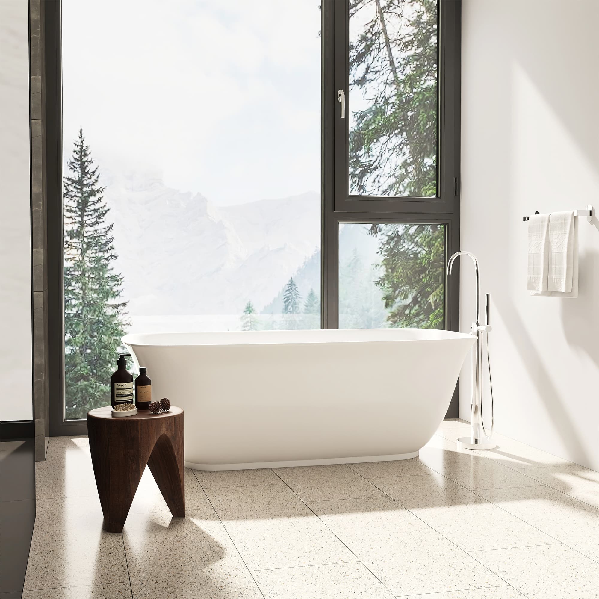 Altair Sarnia Freestanding Acrylic Soaking Bathtub - photo 5 of 18