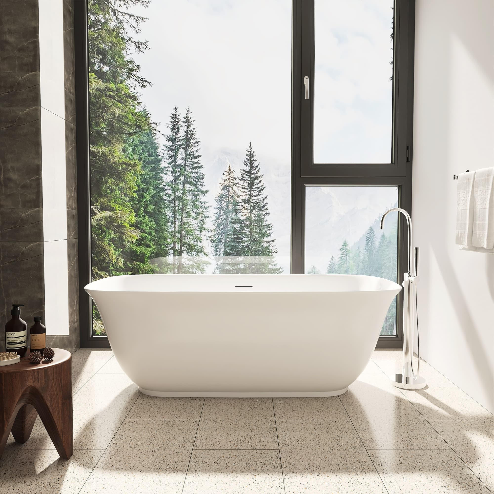 Altair Sarnia Freestanding Acrylic Soaking Bathtub - photo 6 of 18