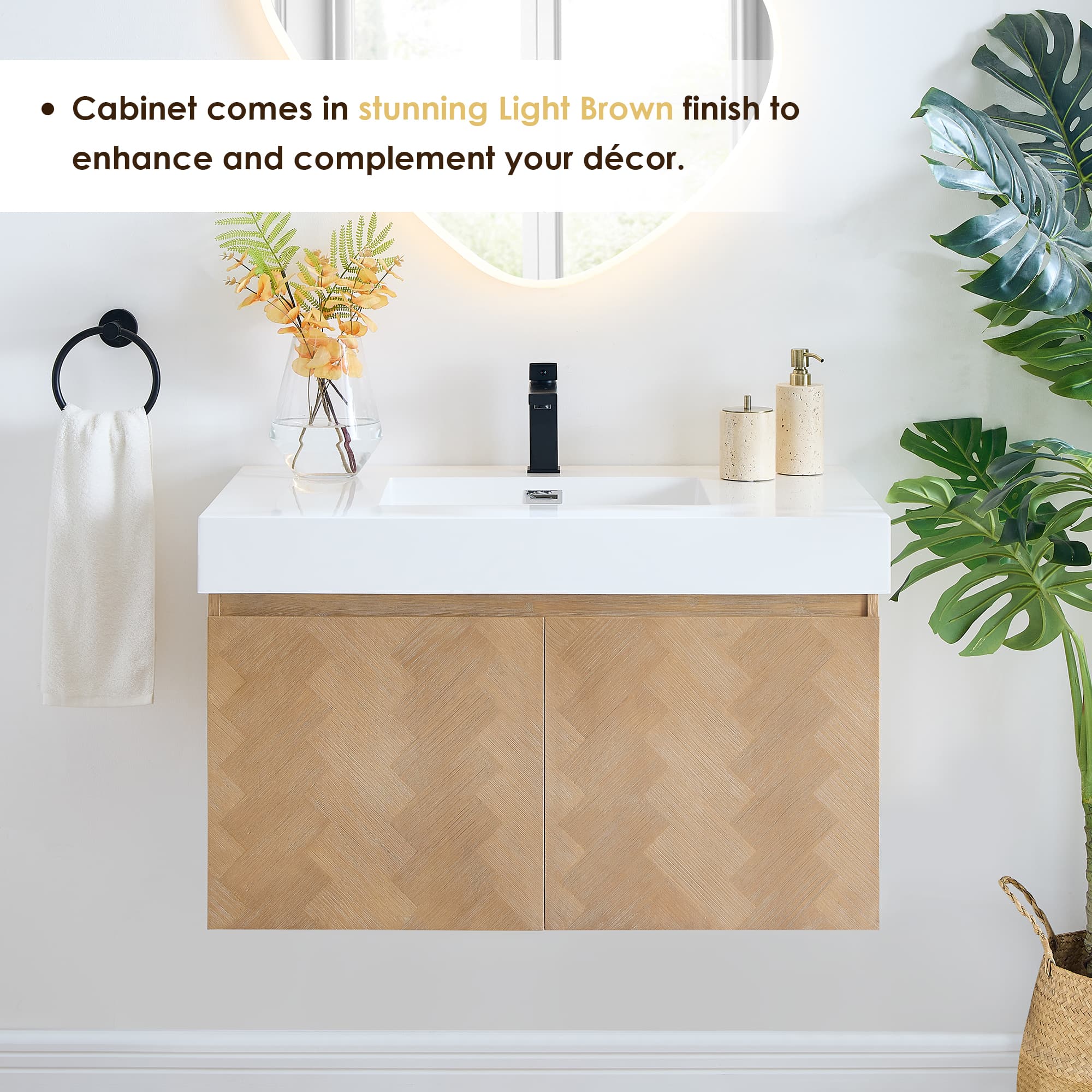 Altair Siena Freestanding Bathroom Vanity in Light Brown - photo 4 of 11
