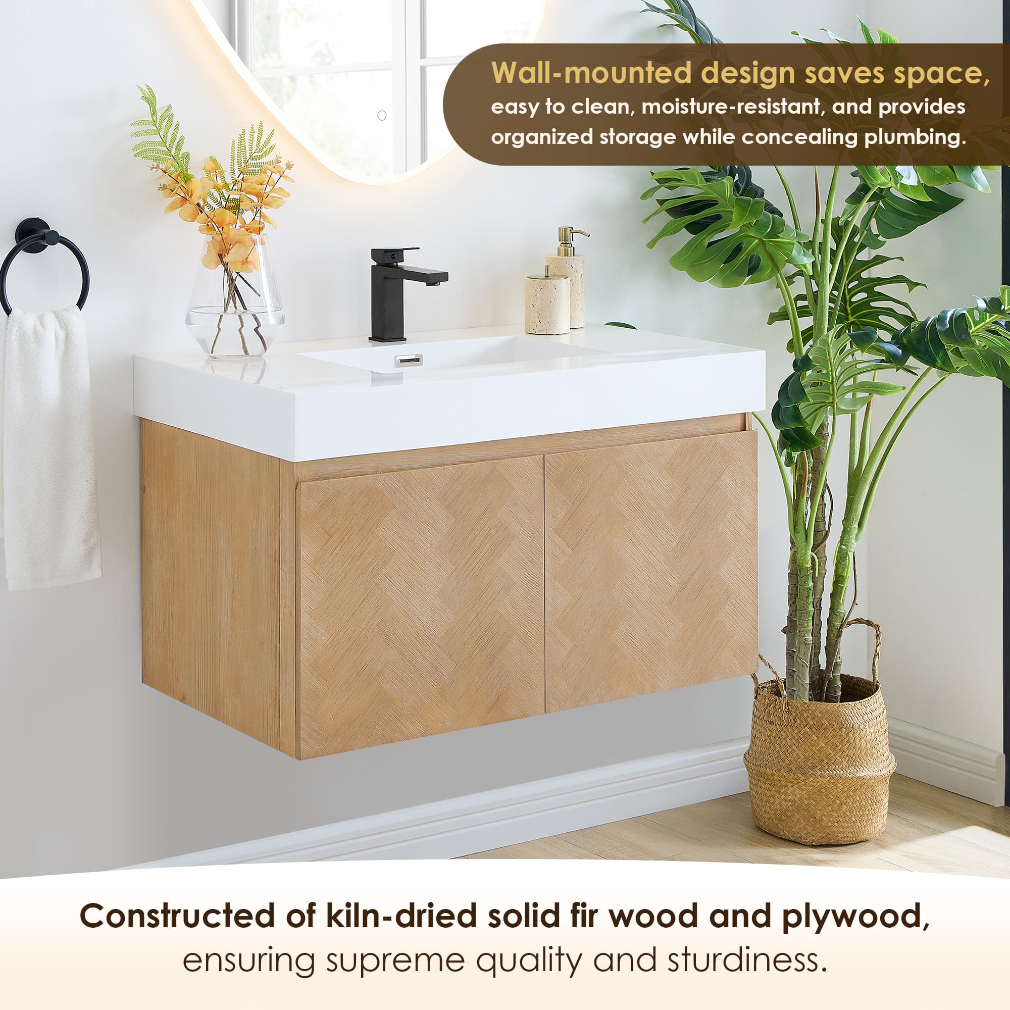 Altair Siena Freestanding Bathroom Vanity in Light Brown - photo 5 of 11