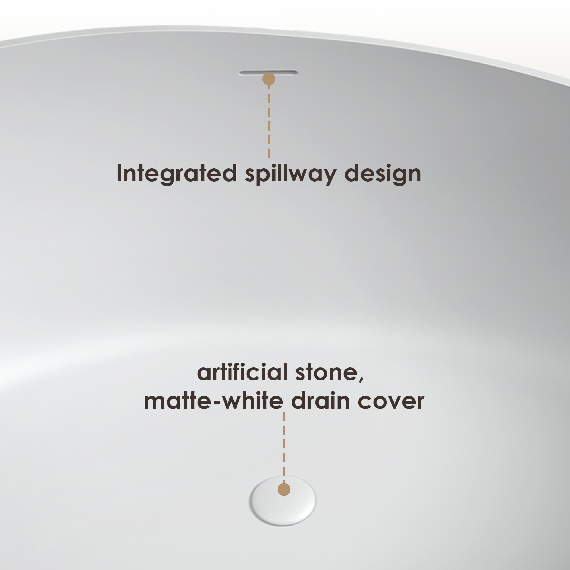 Altair Vespa 63 Inch Solid Surface Freestanding Soaking Bathtub - photo 17 of 23
