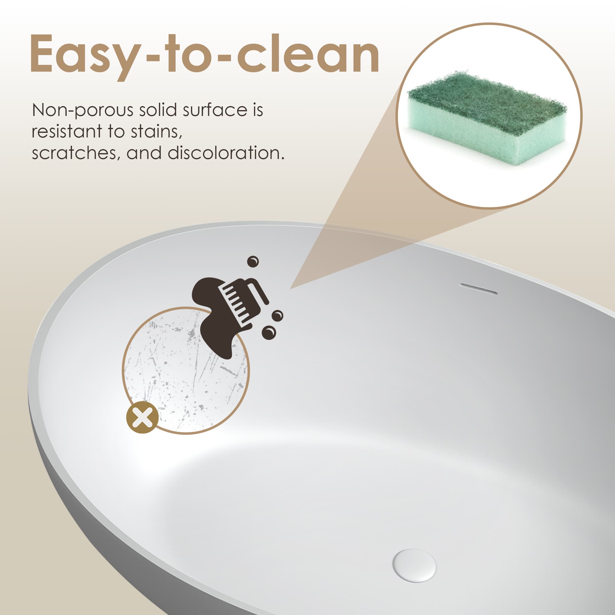 Altair Vespa 63 Inch Solid Surface Freestanding Soaking Bathtub - photo 19 of 23