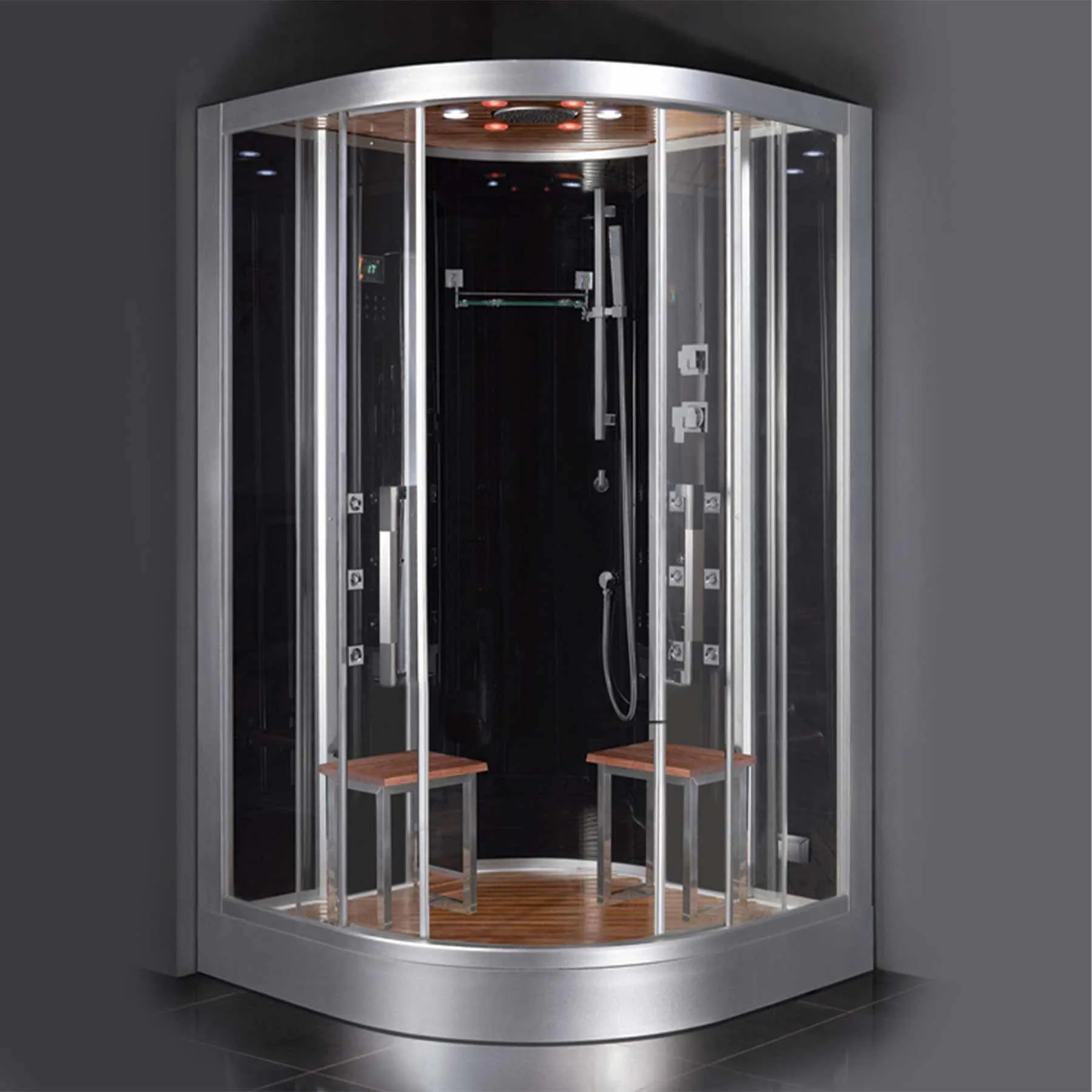 Platinum DZ962F8 47L x 47W x 89H 2 Person Corner Steam Shower - image 1