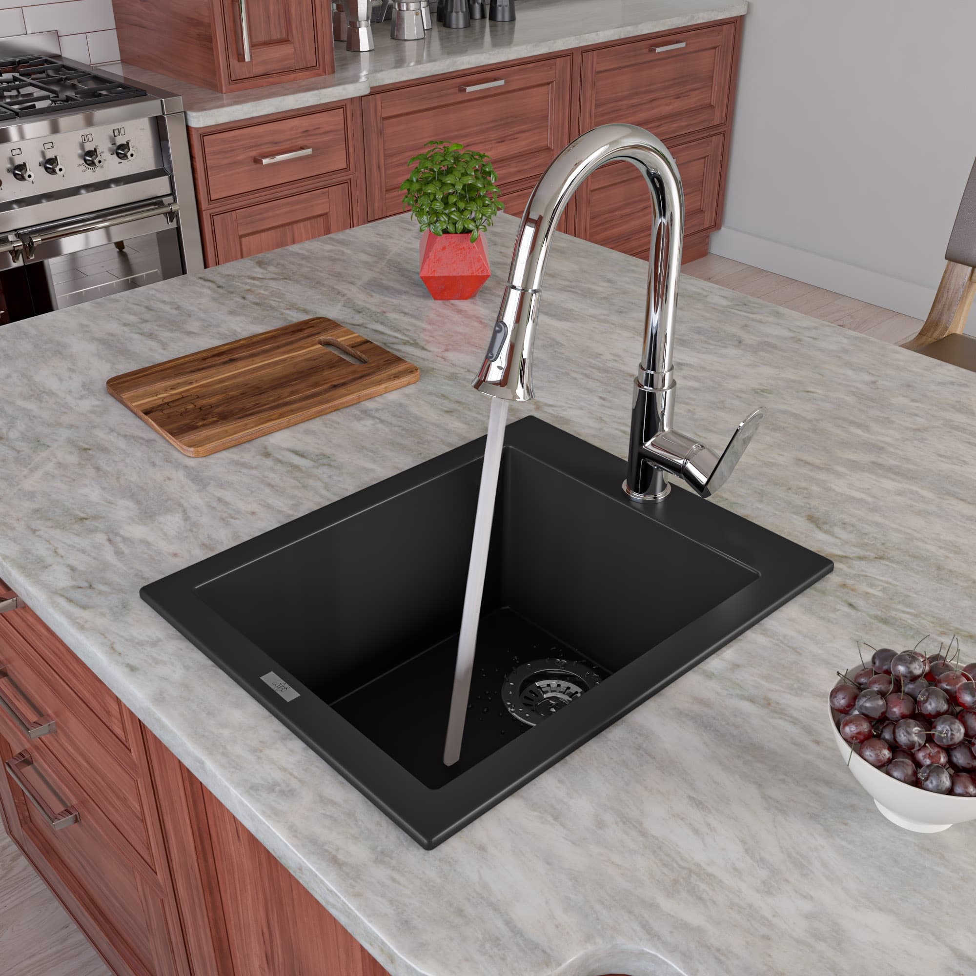 ALFI ABKF3480 Gooseneck Pull Down Kitchen Faucet