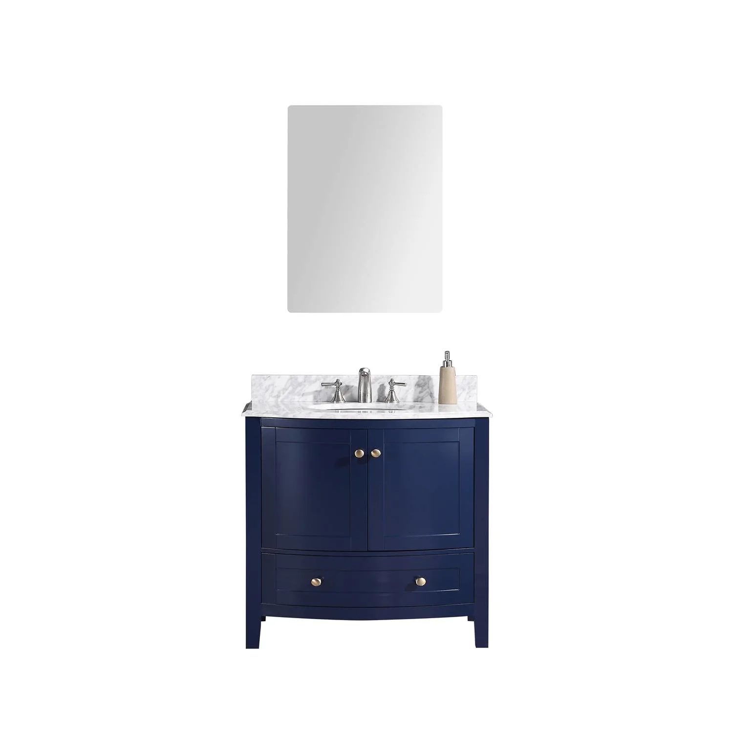 Legion Furniture 36 Inch Marble Top White Ceramic Sink Vanity Cabinet