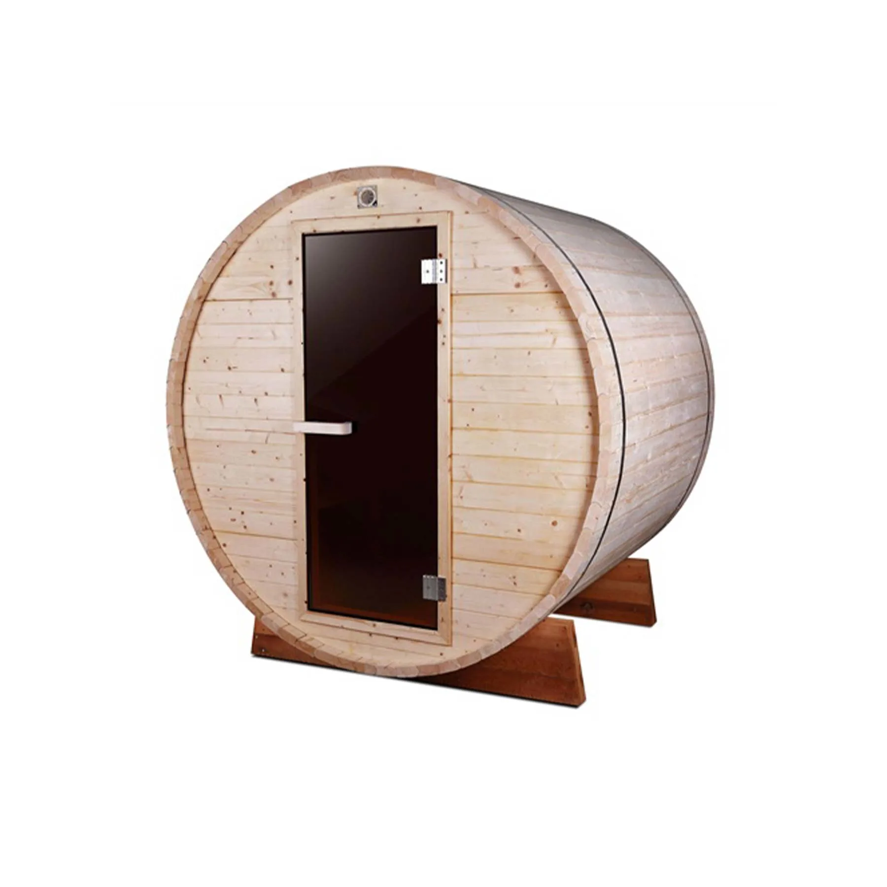 Aleko 4 Person 4.5 kW White Pine Outdoor and Indoor Barrel Sauna