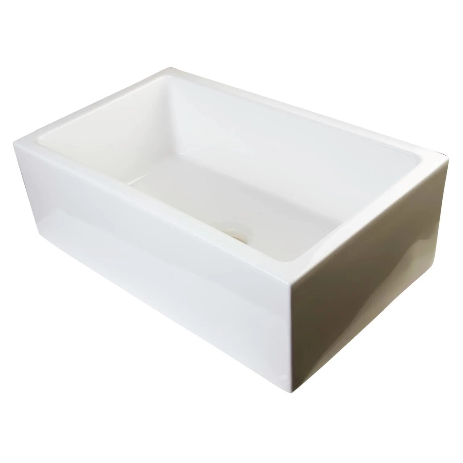 ALFI AB3018SB 30 inch Smooth Single Bowl Fireclay Farm Kitchen Sink