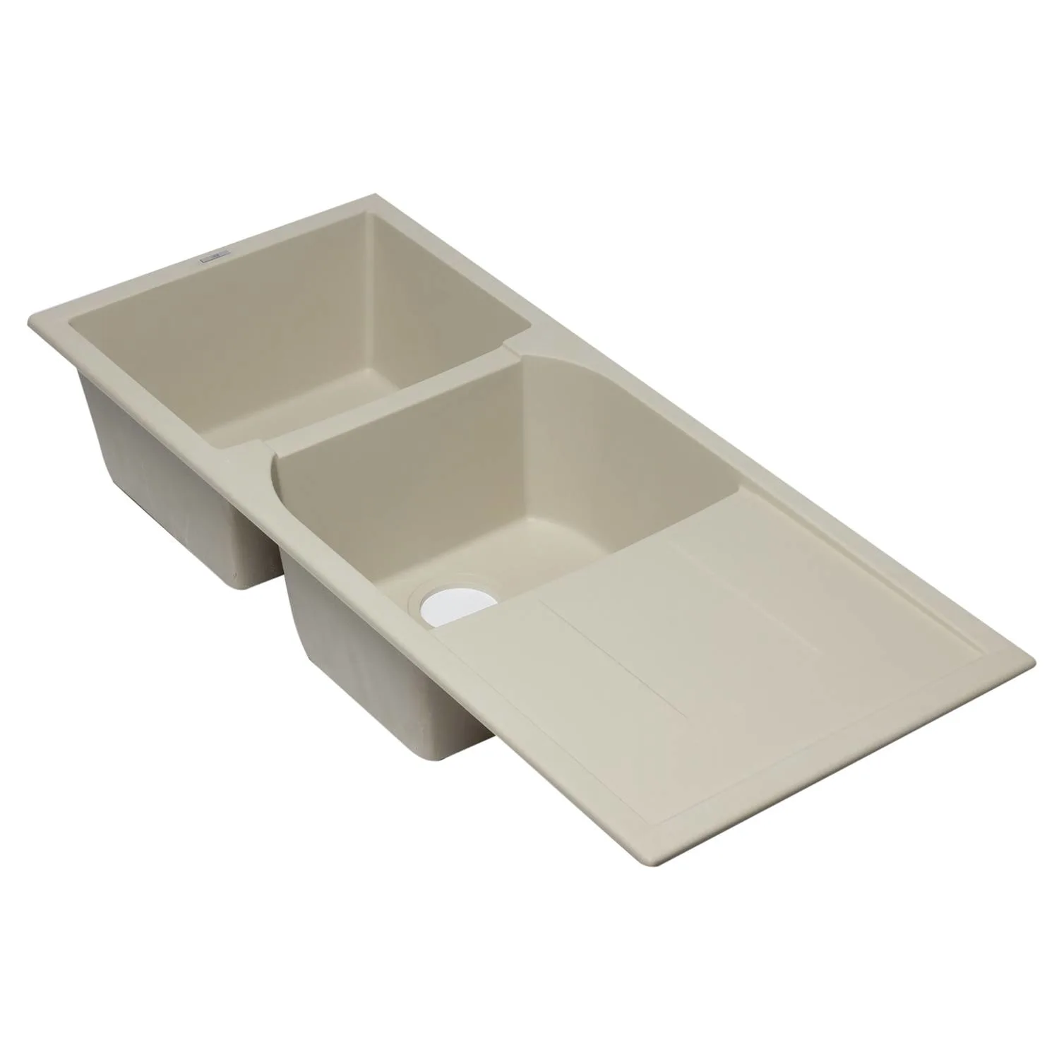 ALFI AB4620DI 46 inch Double Bowl Granite Kitchen Sink With Drainboard