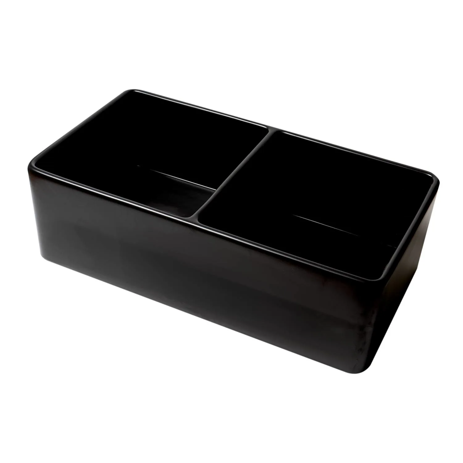 ALFI ABF3318D 33 inch Smooth Double Bowl Fireclay Farm Kitchen Sink