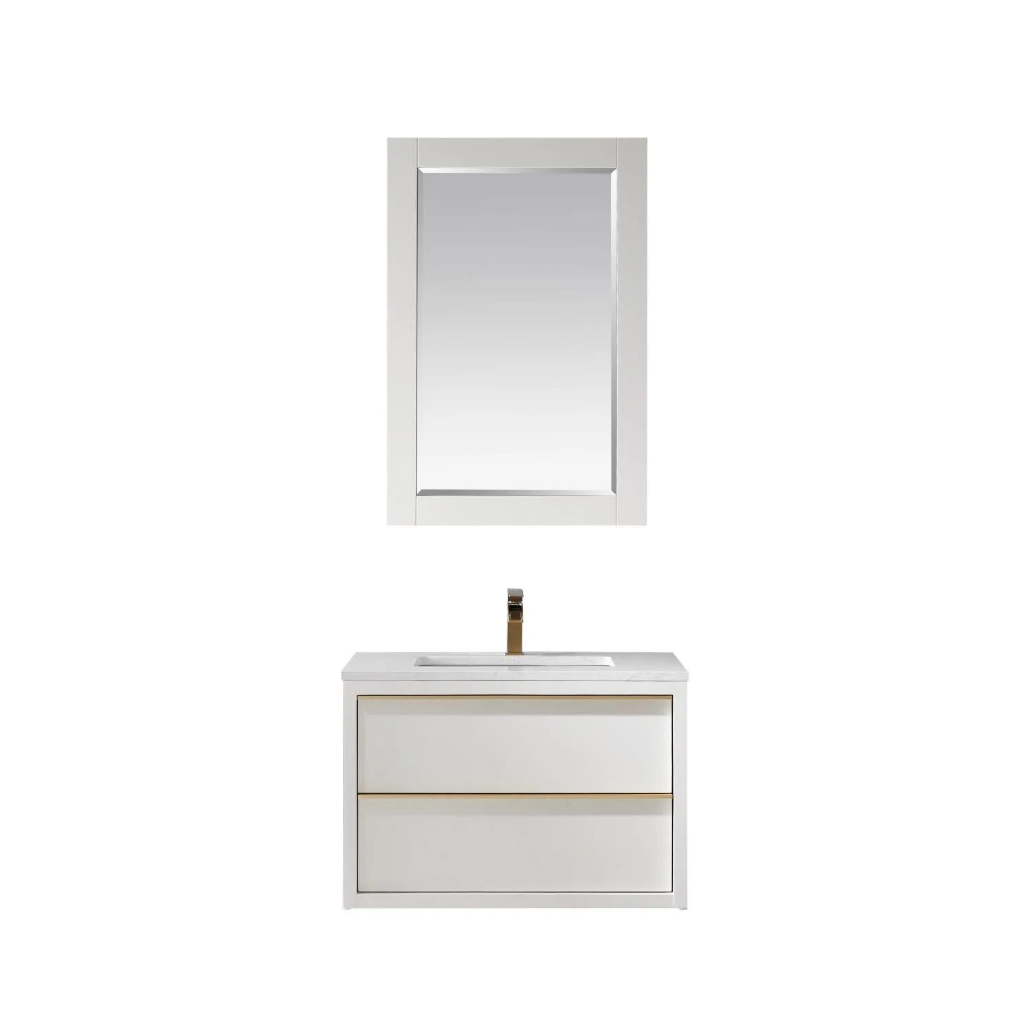 Altair Morgan 30 Inch White Plywood White Carrara Stone Single Vanity