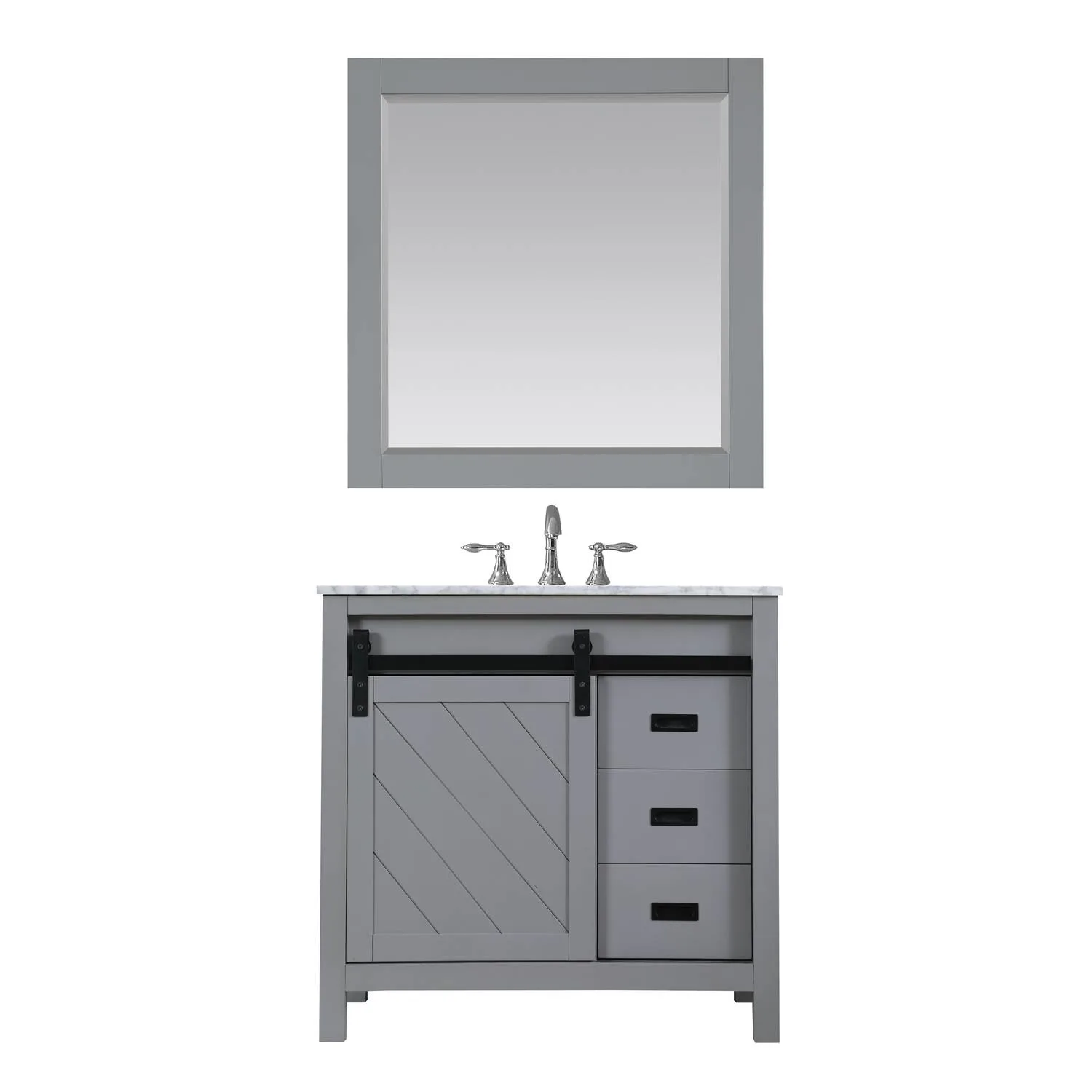 Altair Kinsley 36 Inch Solid Plywood White Carrara Single Vanity