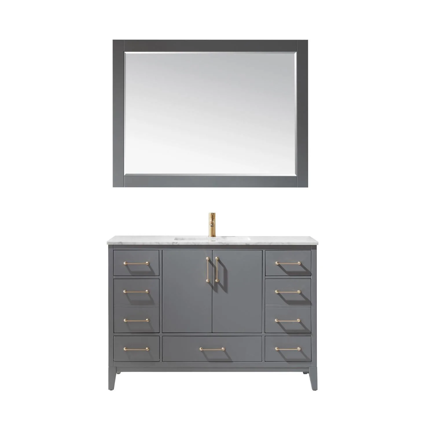 Altair Sutton 48 Inch Solid Plywood White Carrara Single Vanity