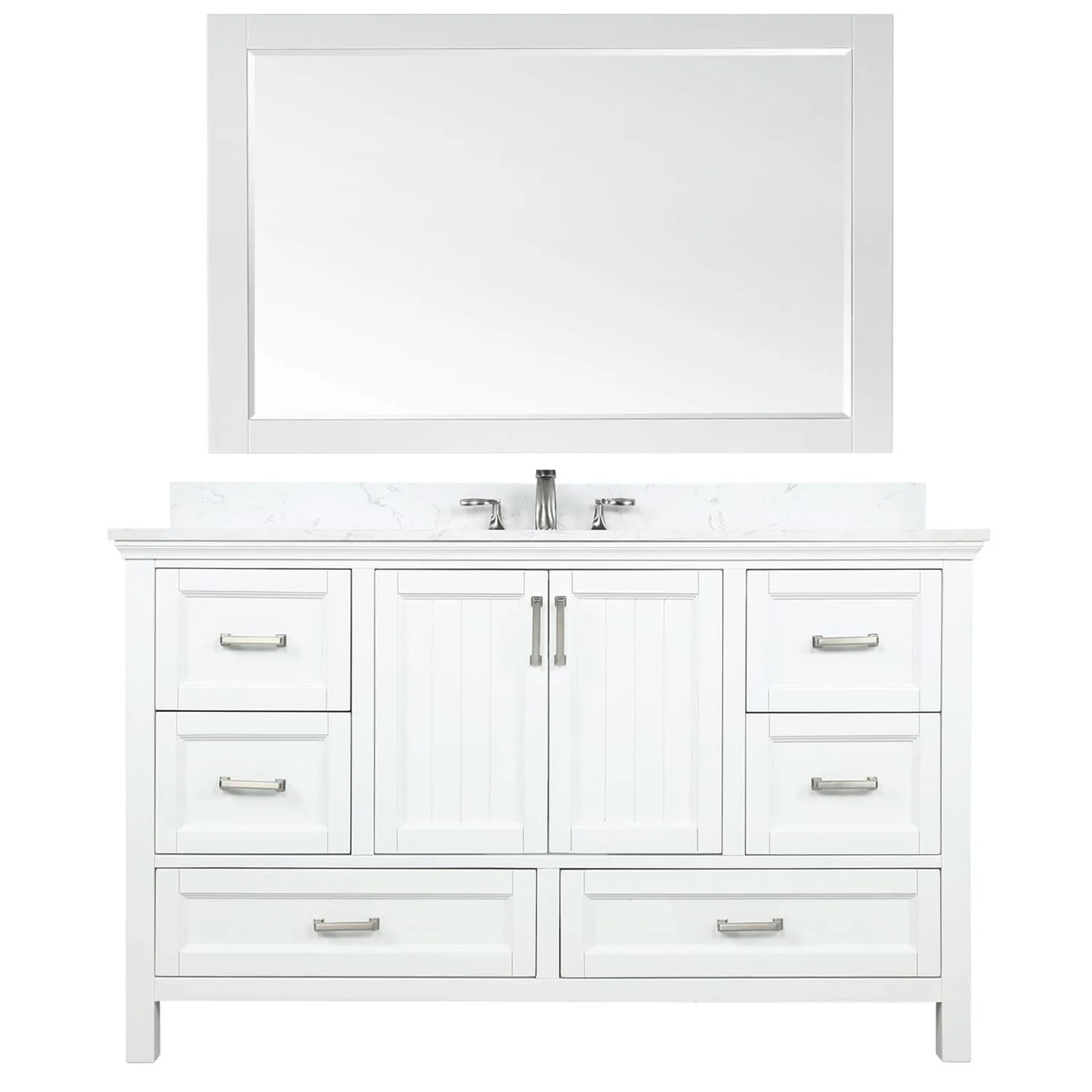 Altair Isla 60 Inch White Plywood White Carrara Single Vanity