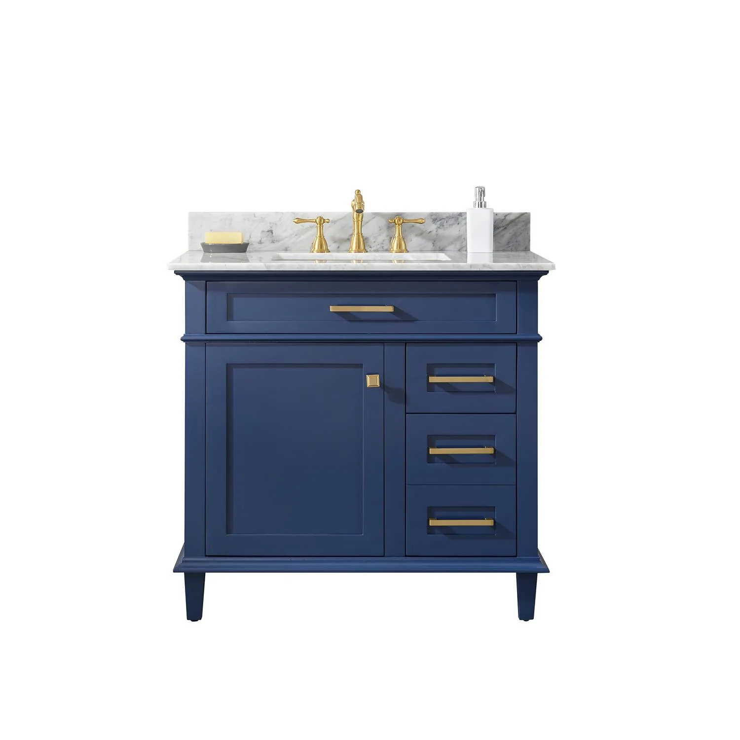 Legion Furniture 36 Inch Carrara White Top Ceramic Sink Vanity Cabinet