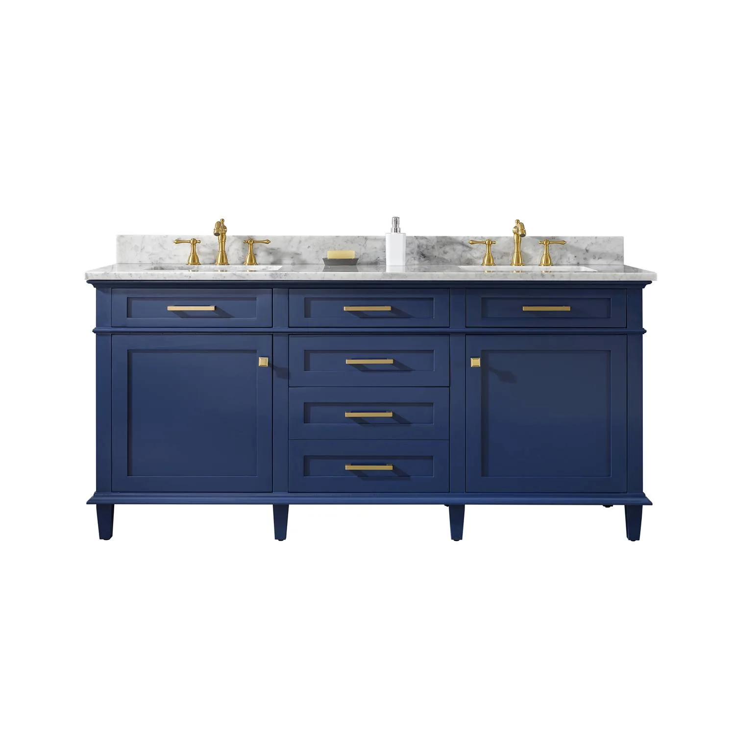 Legion Furniture 72 Inch Carrara White Top Double Sink Vanity Cabinet