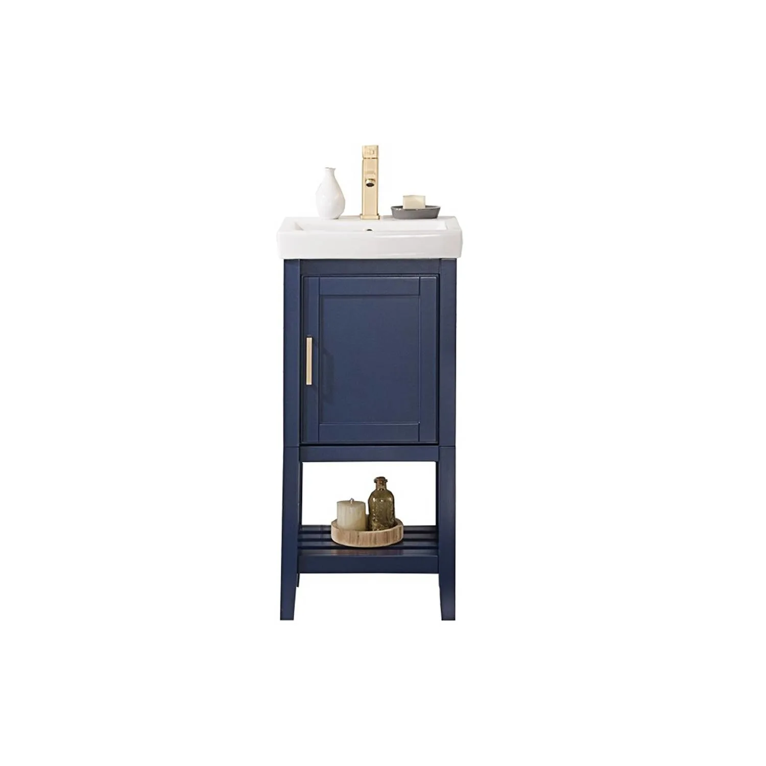 Legion Furniture 18 Inch White Ceramic Top and Sink Vanity Cabinet