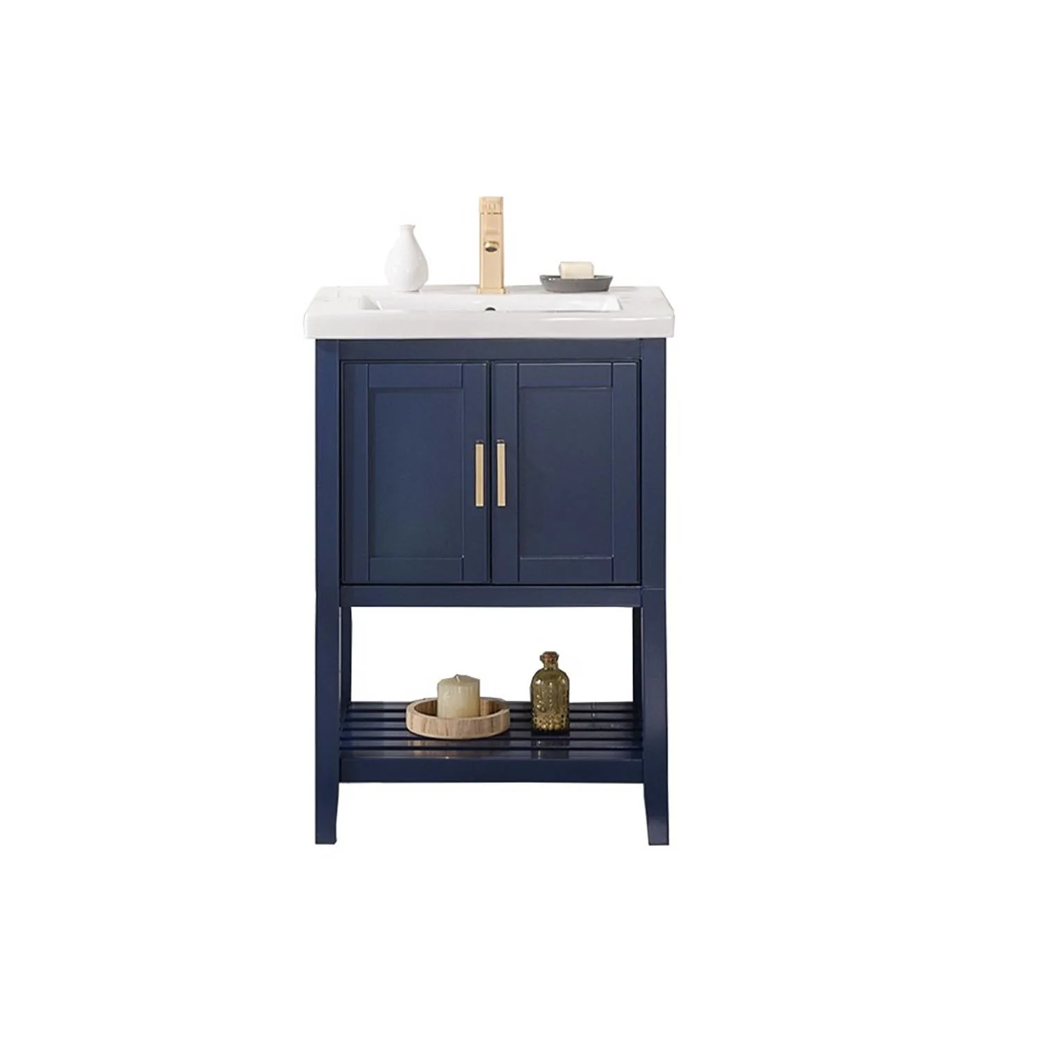 Legion Furniture 24 Inch White Ceramic Top and Sink Vanity Cabinet