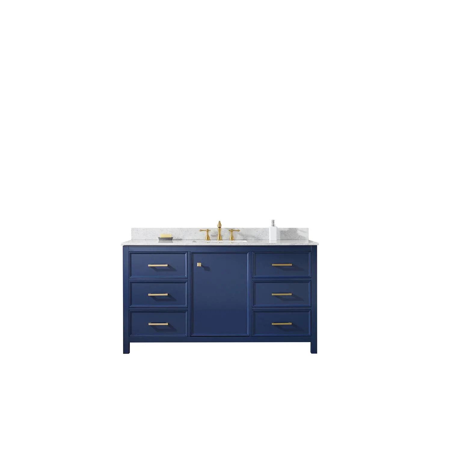 Legion Furniture 60 Inch Carrara White Top Ceramic Sink Vanity Cabinet