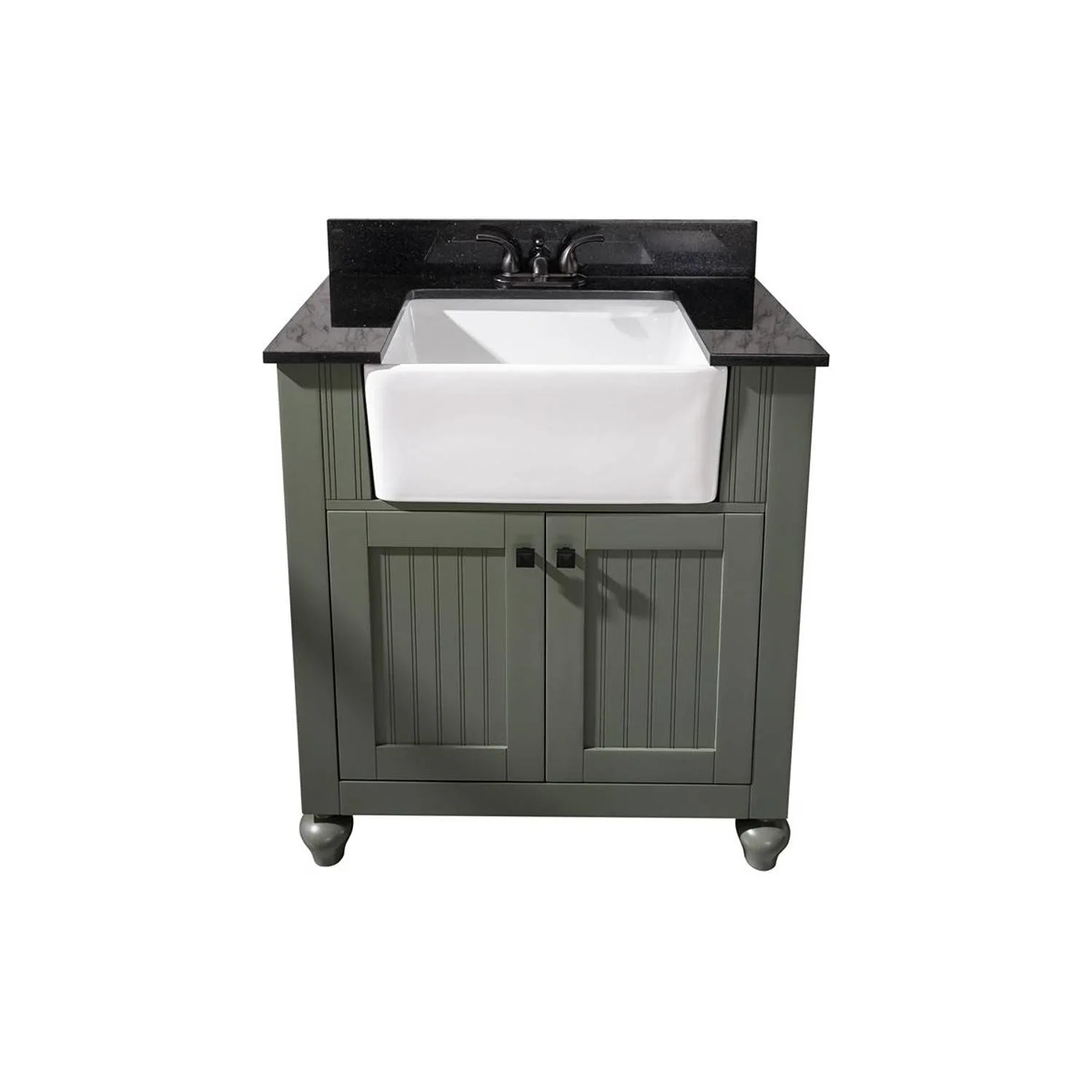 Legion Furniture 30 Inch Black Granite Top Ceramic Sink Vanity Cabinet - image 1