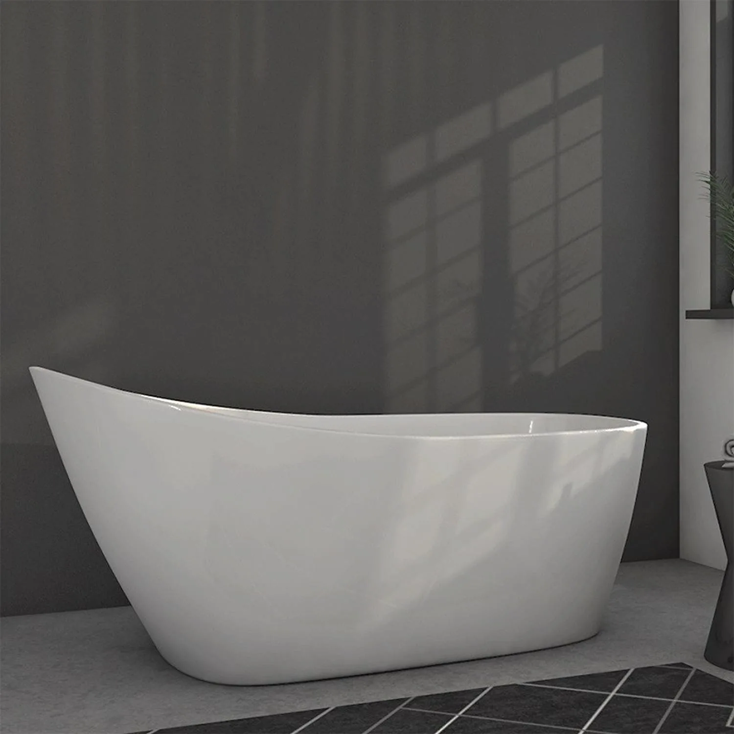 Cambridge Plumbing 61 Inch Freestanding Pedestal Oval Acrylic Bathtub