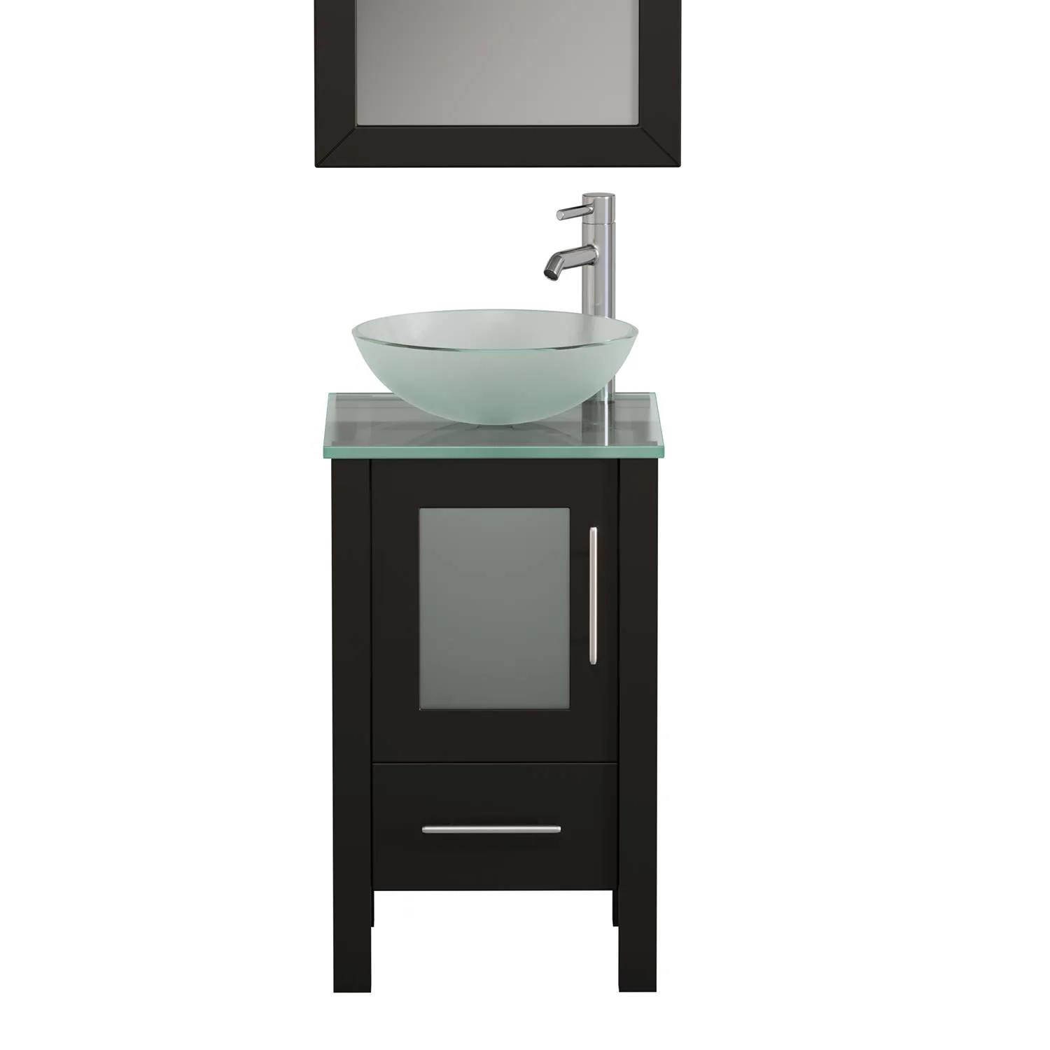 Cambridge Plumbing Complete 18 Inch Tempered Glass Espresso Vanity Set