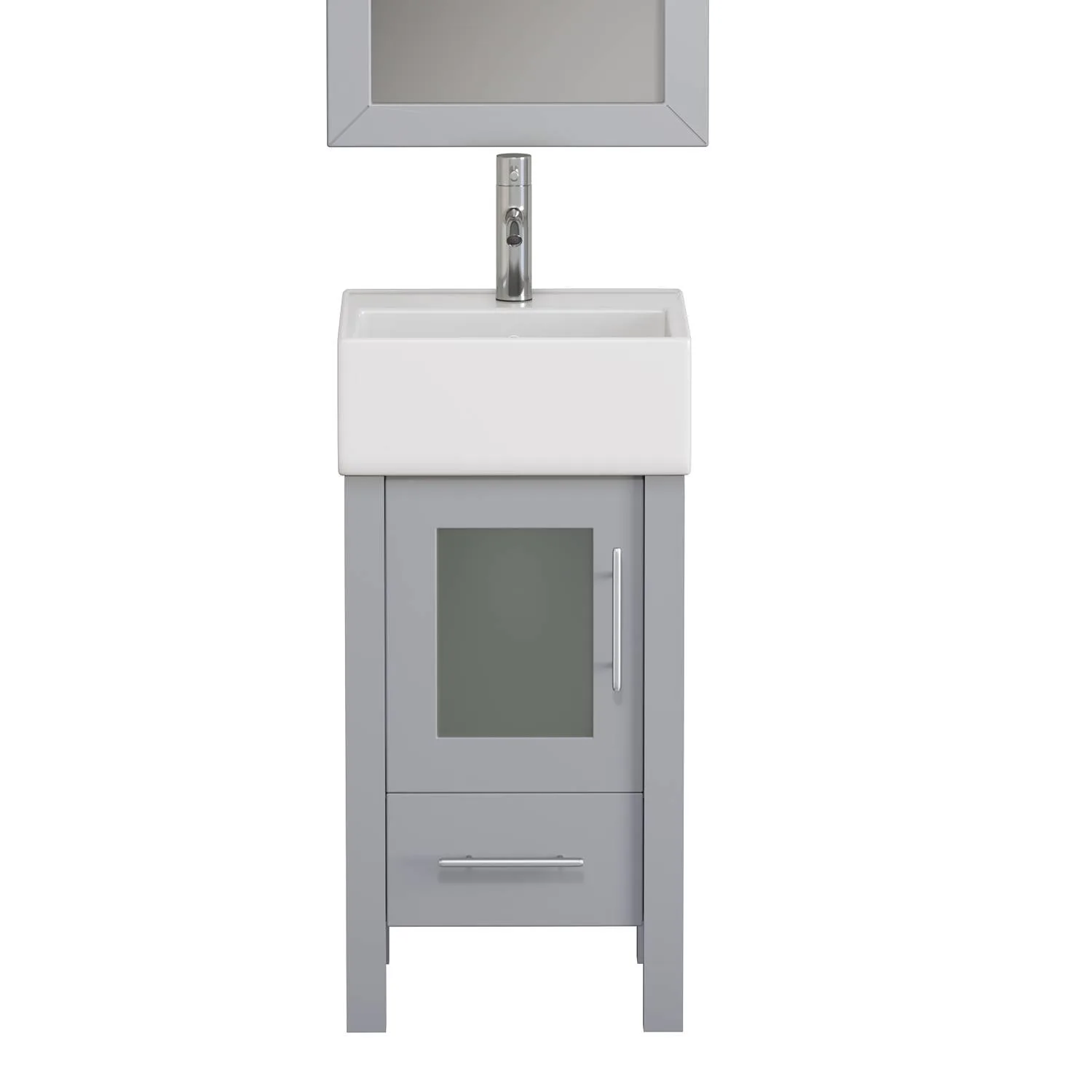 Cambridge Plumbing Complete 18 Inch White Porcelain Gray Vanity Set