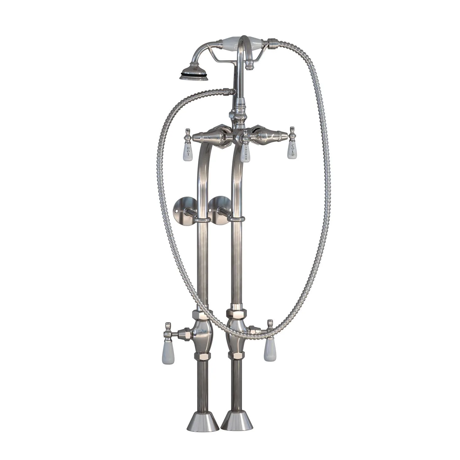Cambridge Plumbing 13 Inch Floor Mounted British Telephone Gooseneck Faucet