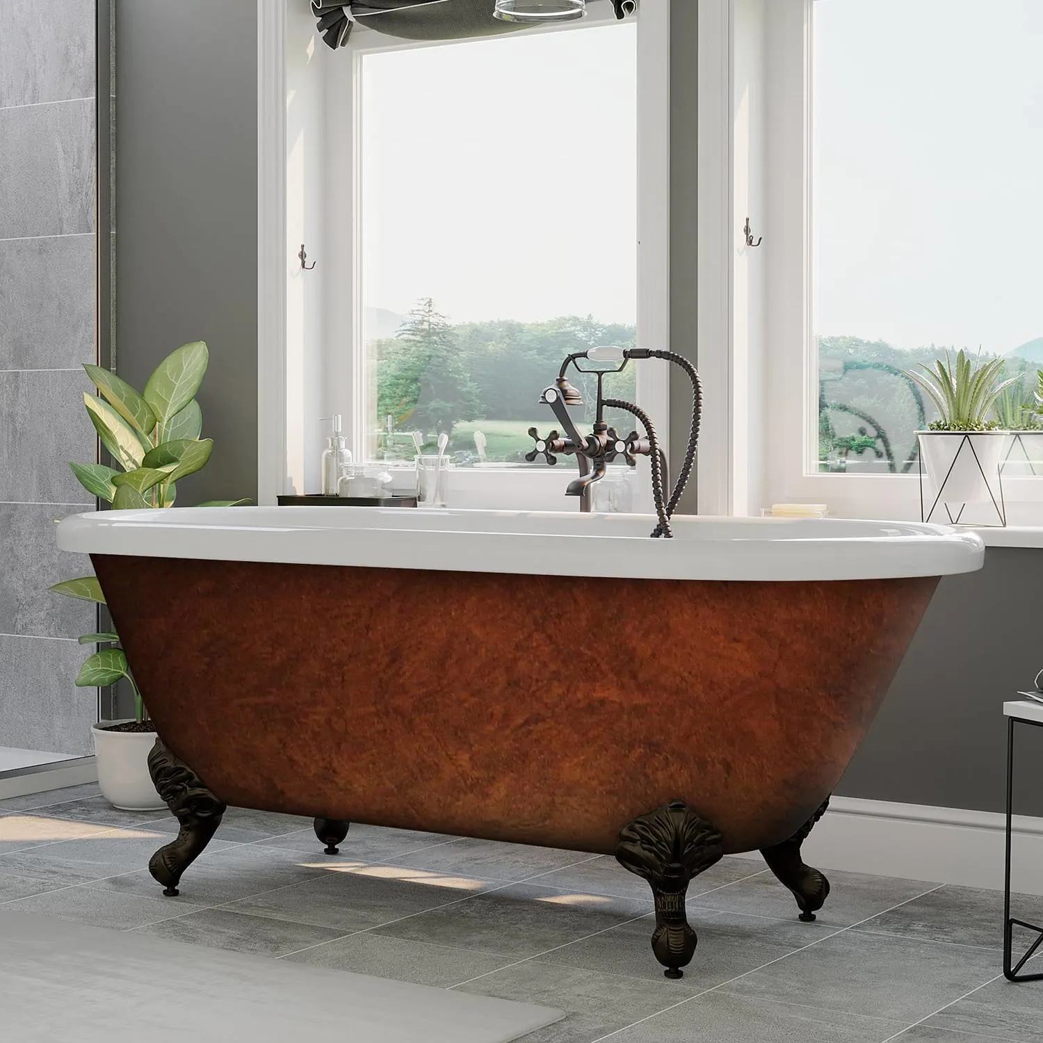 Cambridge Plumbing 70 Inch Freestanding Double Ended Acrylic Bathtub