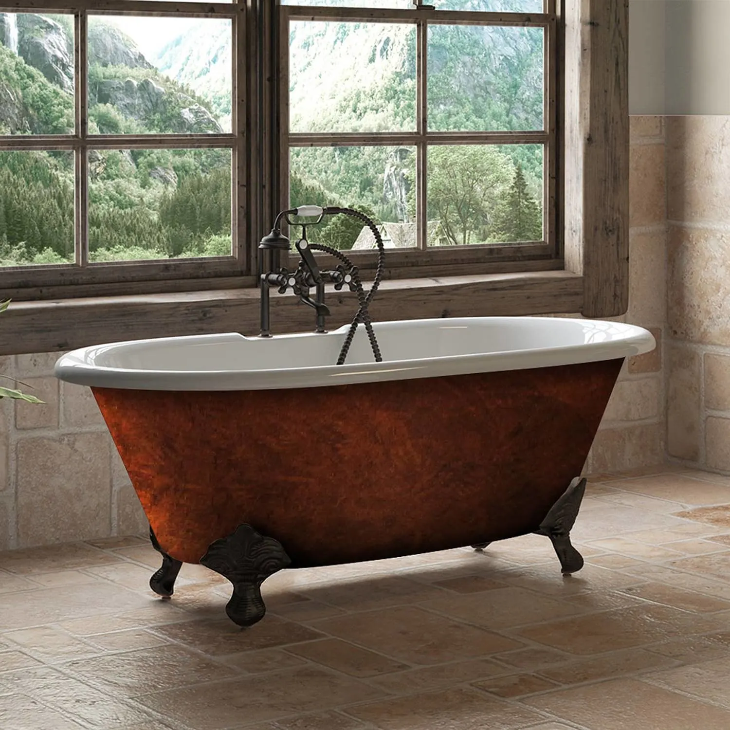 Cambridge Plumbing 60 Inch Double Ended Clawfoot Cast Iron Bathtub