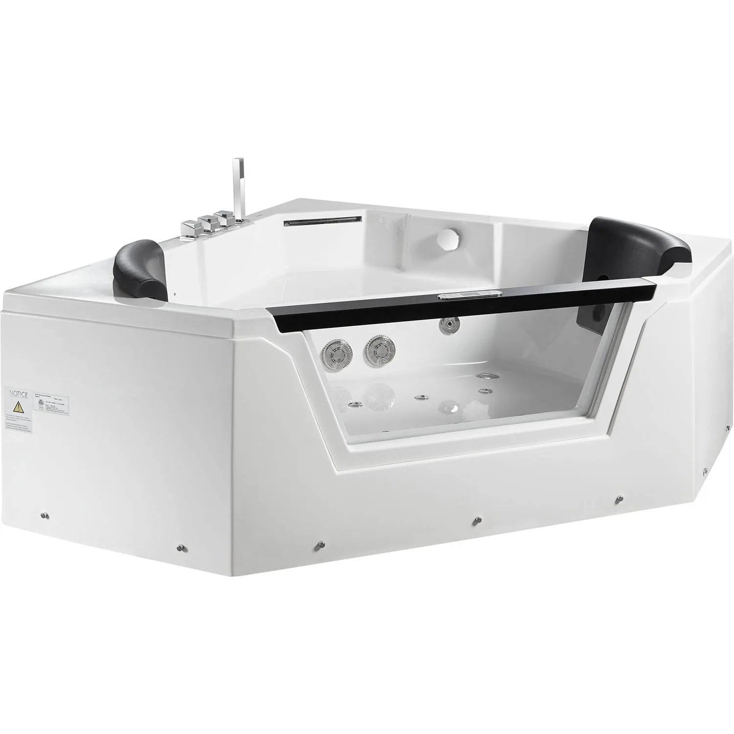 EAGO AM156ETL 5 ft 2 Person Acrylic Corner Whirlpool Bathtub - image 2