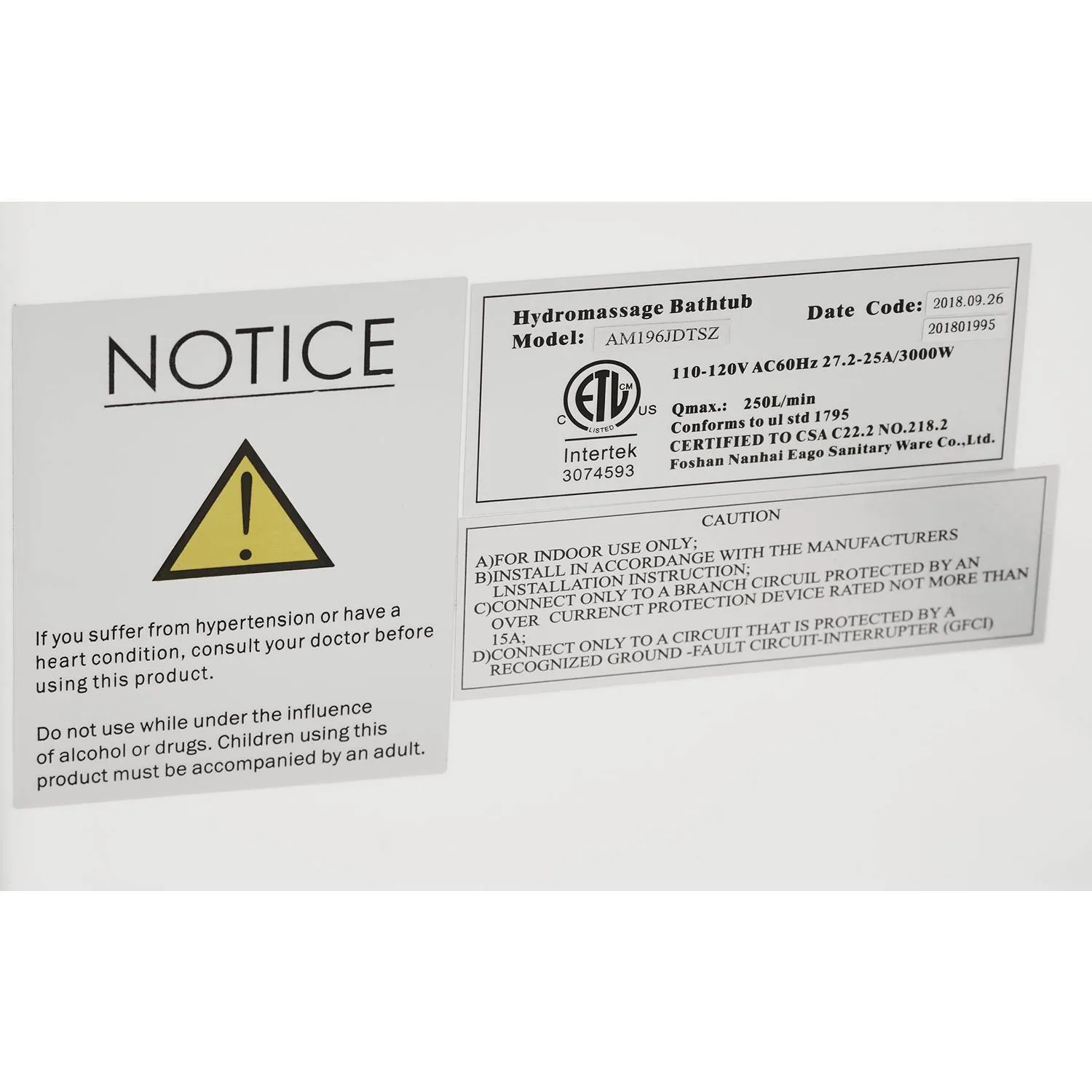 EAGO AM196ETL 6 ft 2 Person Acrylic Rectangular Whirlpool Bathtub - image 13