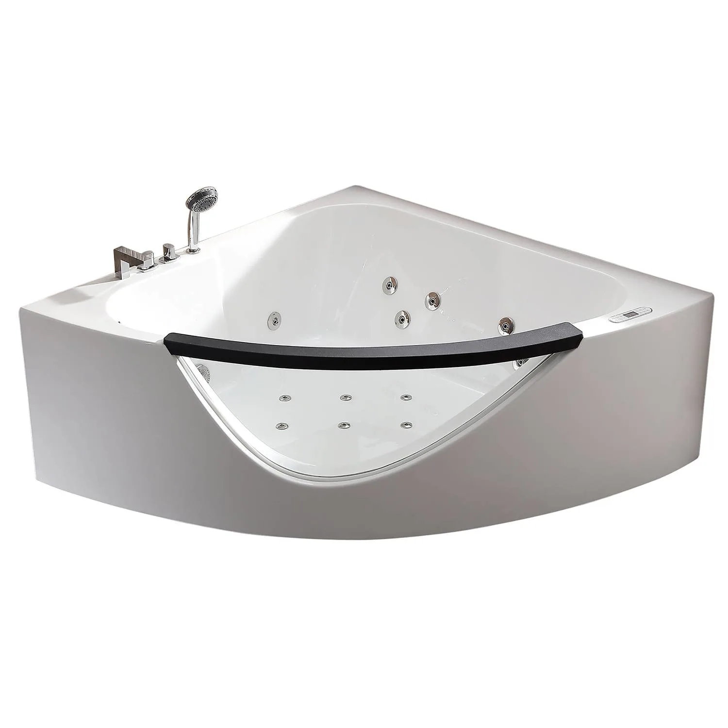 EAGO AM199ETL 5 ft 2 Person Round Corner Waterfall Whirlpool Bathtub