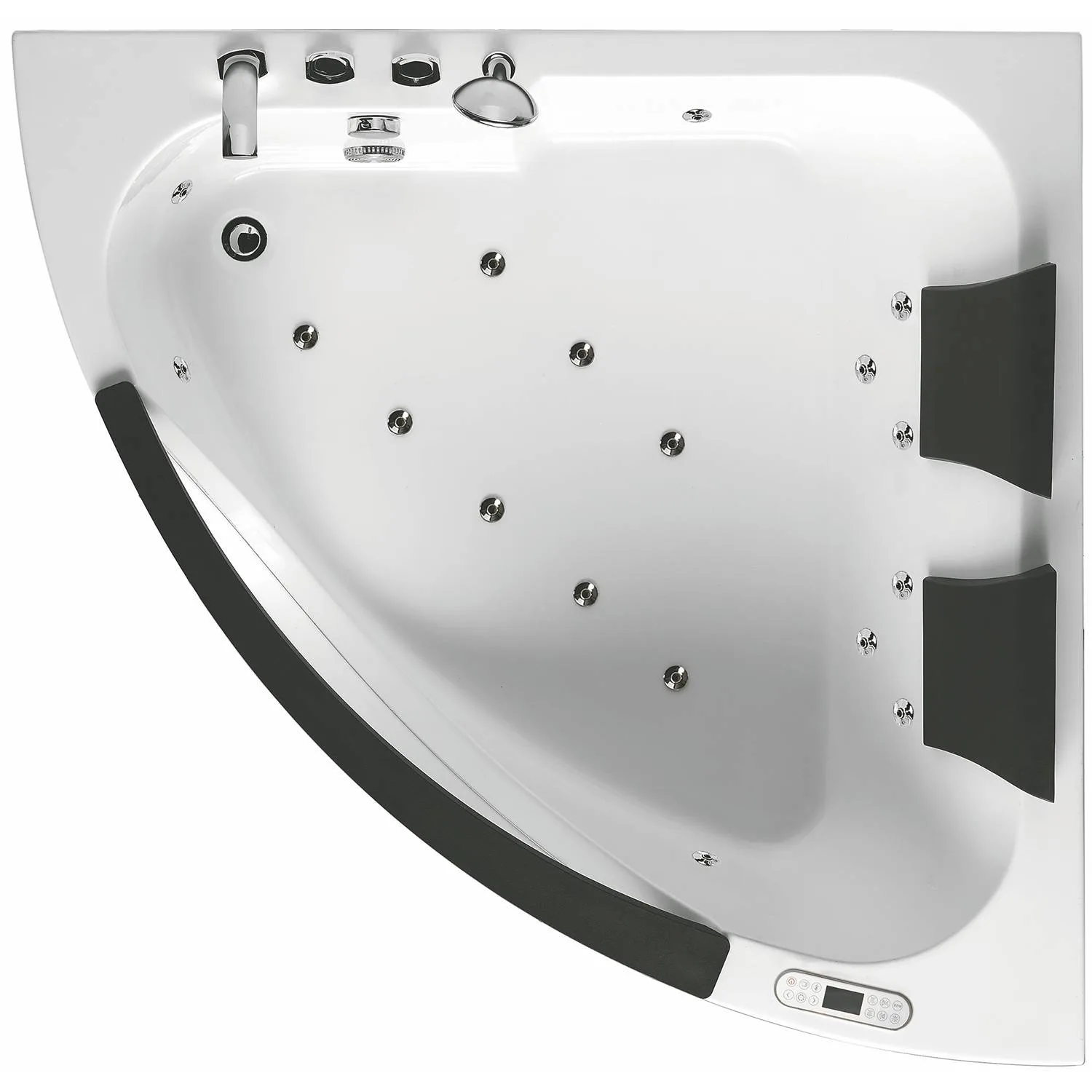 EAGO AM199ETL 5 ft 2 Person Round Corner Waterfall Whirlpool Bathtub - image 2