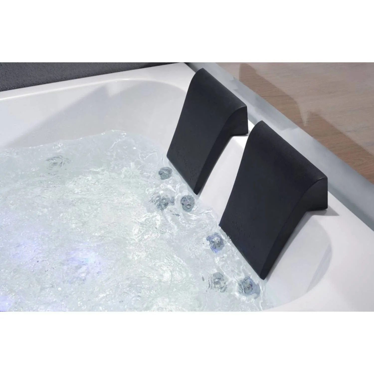 EAGO AM199ETL 5 ft 2 Person Round Corner Waterfall Whirlpool Bathtub - image 3