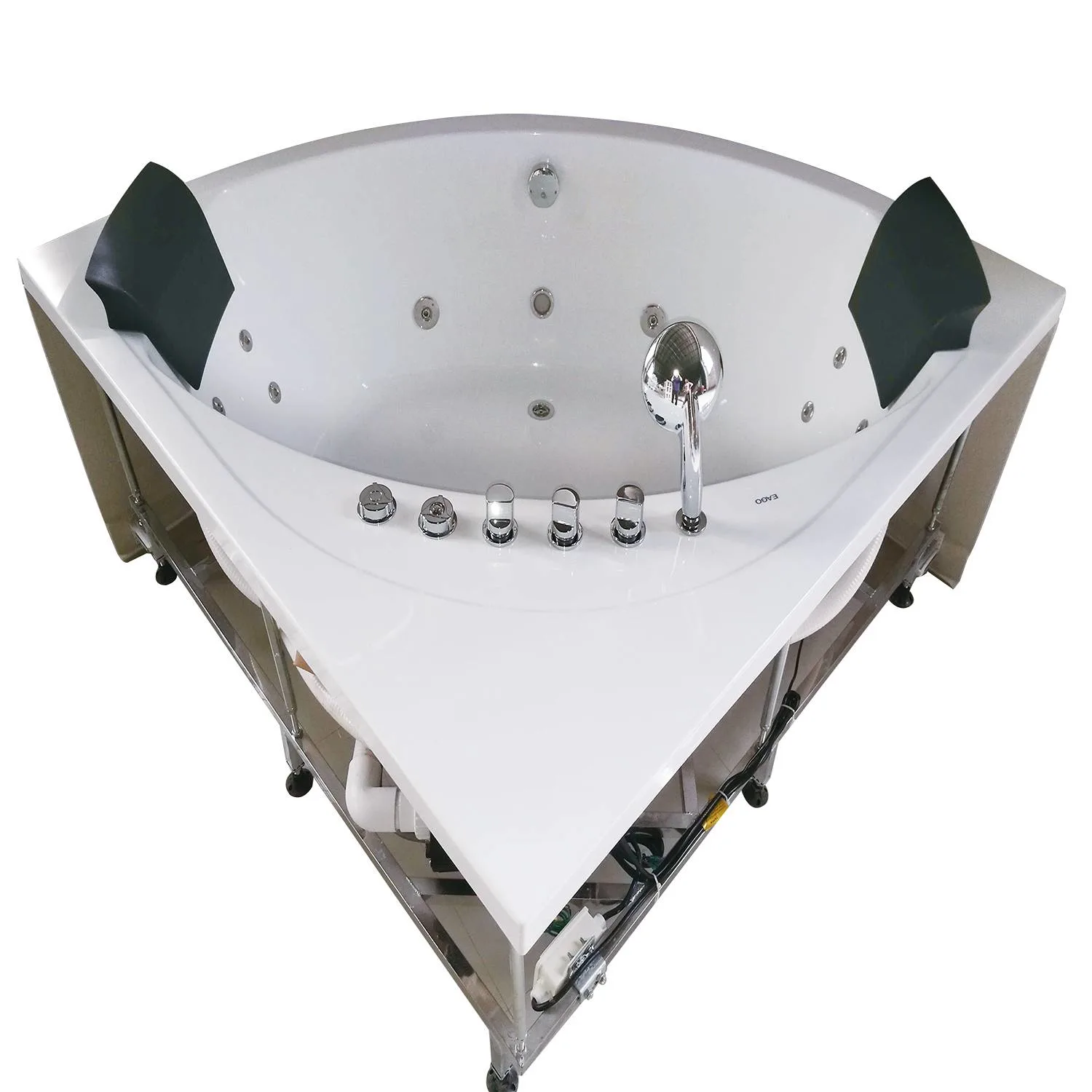 EAGO AM200 59 in Round Double Seat Corner Whirlpool Bathtub With Fixtures - image 2