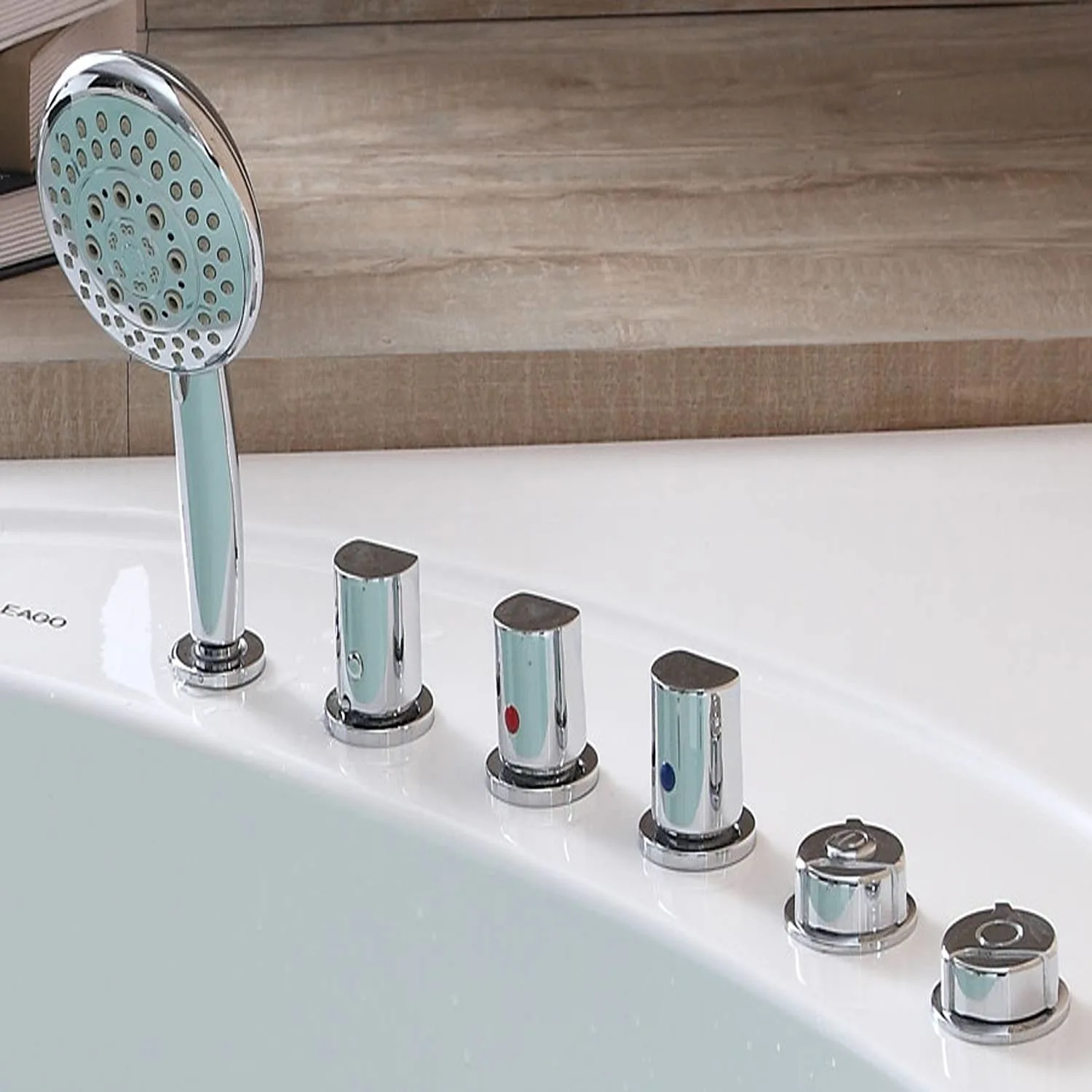 EAGO AM200 59 in Round Double Seat Corner Whirlpool Bathtub With Fixtures - image 15
