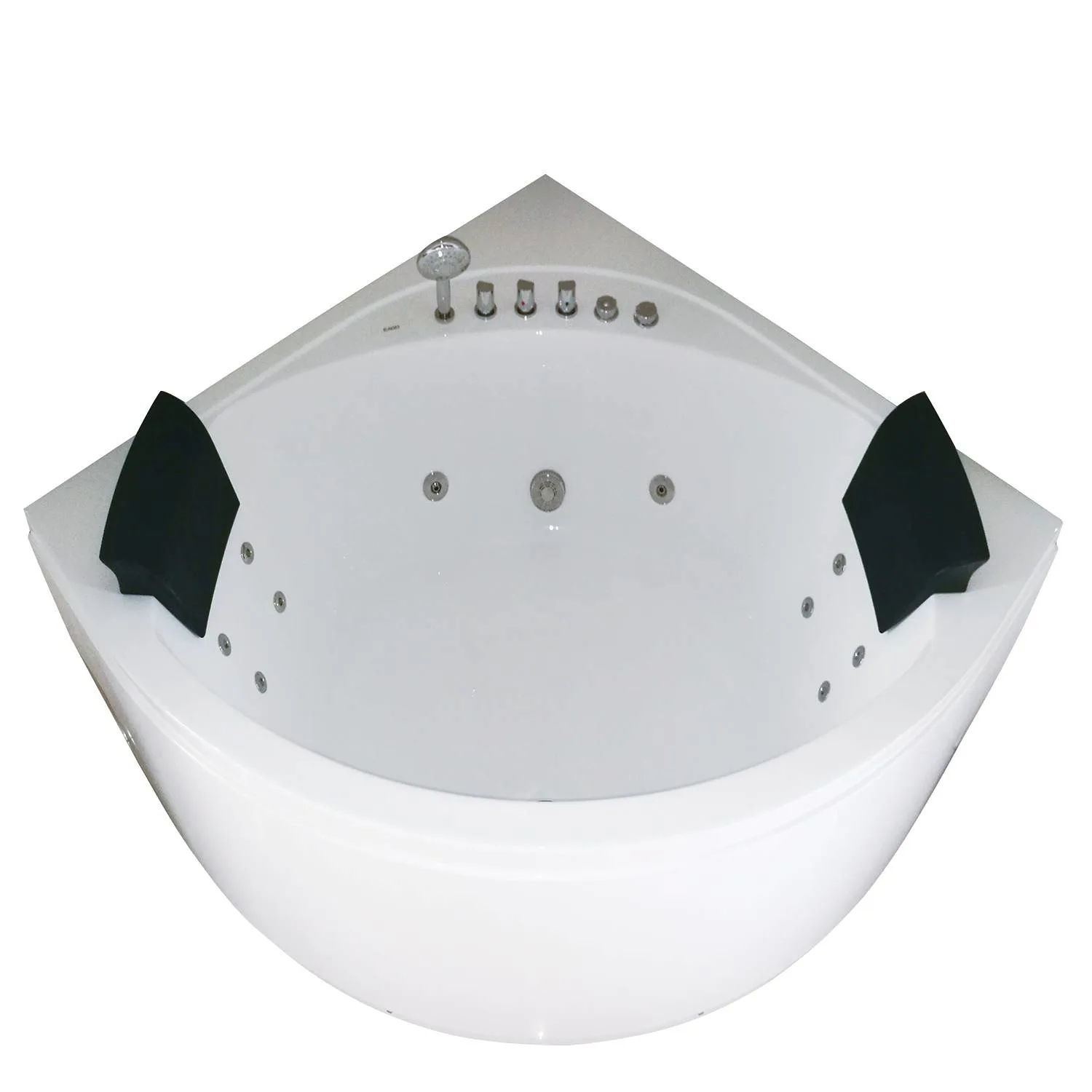 EAGO AM200 59 in Round Double Seat Corner Whirlpool Bathtub With Fixtures - image 3