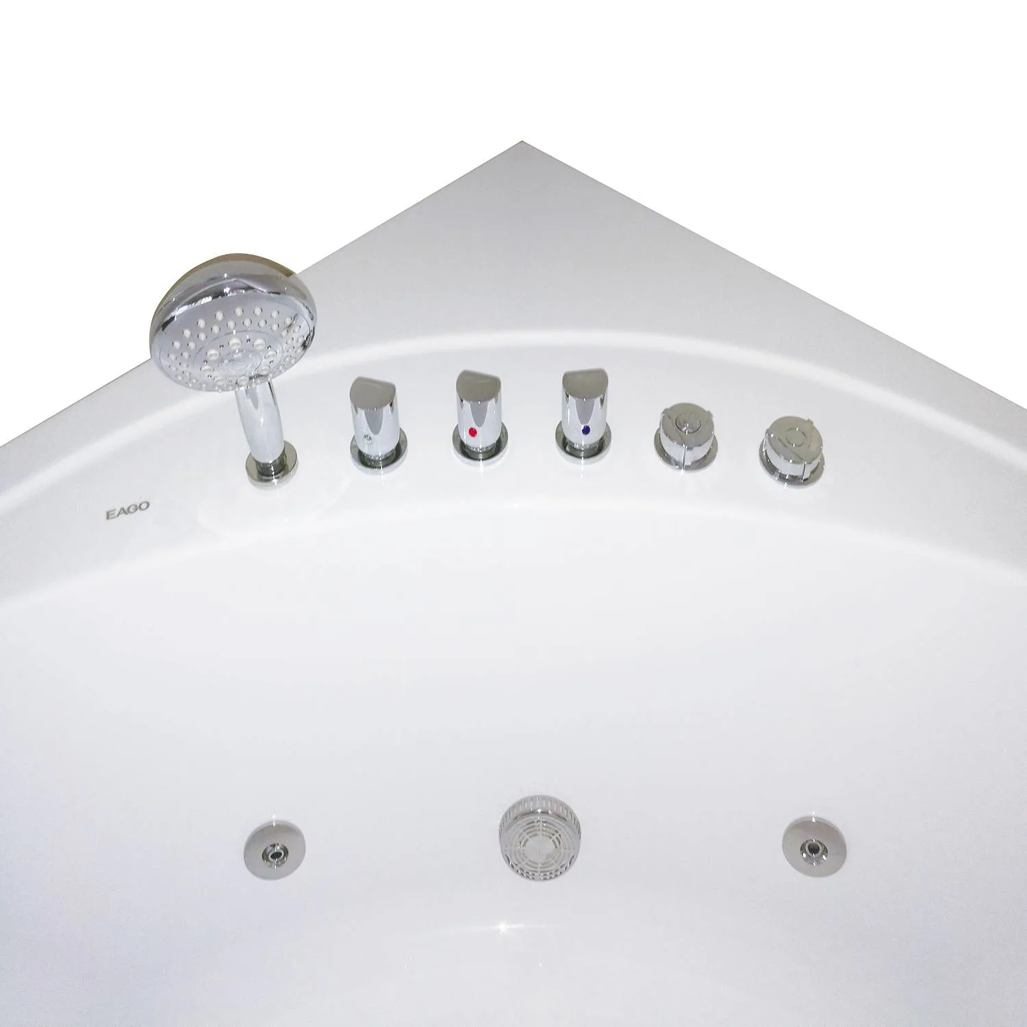 EAGO AM200 59 in Round Double Seat Corner Whirlpool Bathtub With Fixtures - image 8
